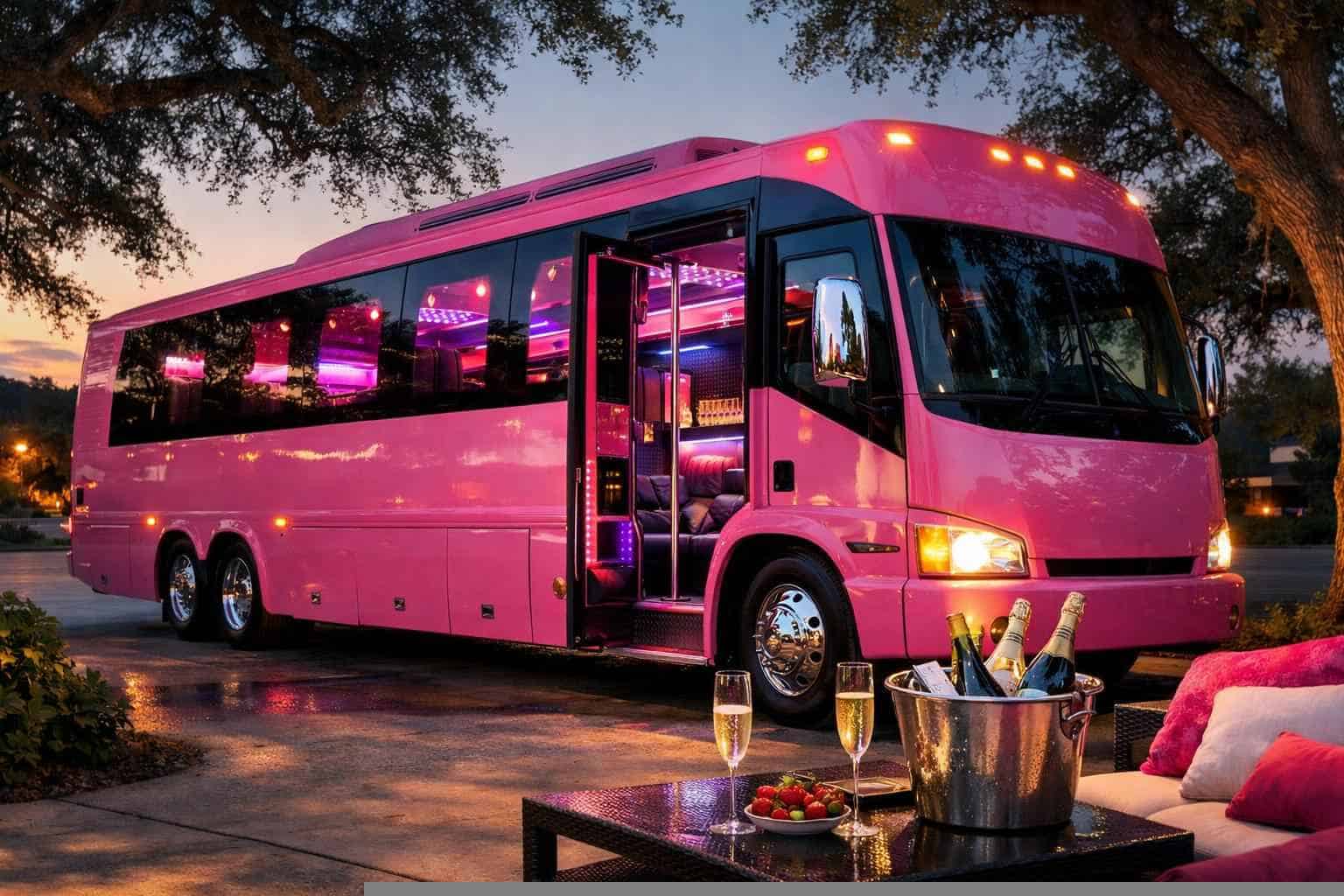 Pink Party Bus Rental Live Oak TX