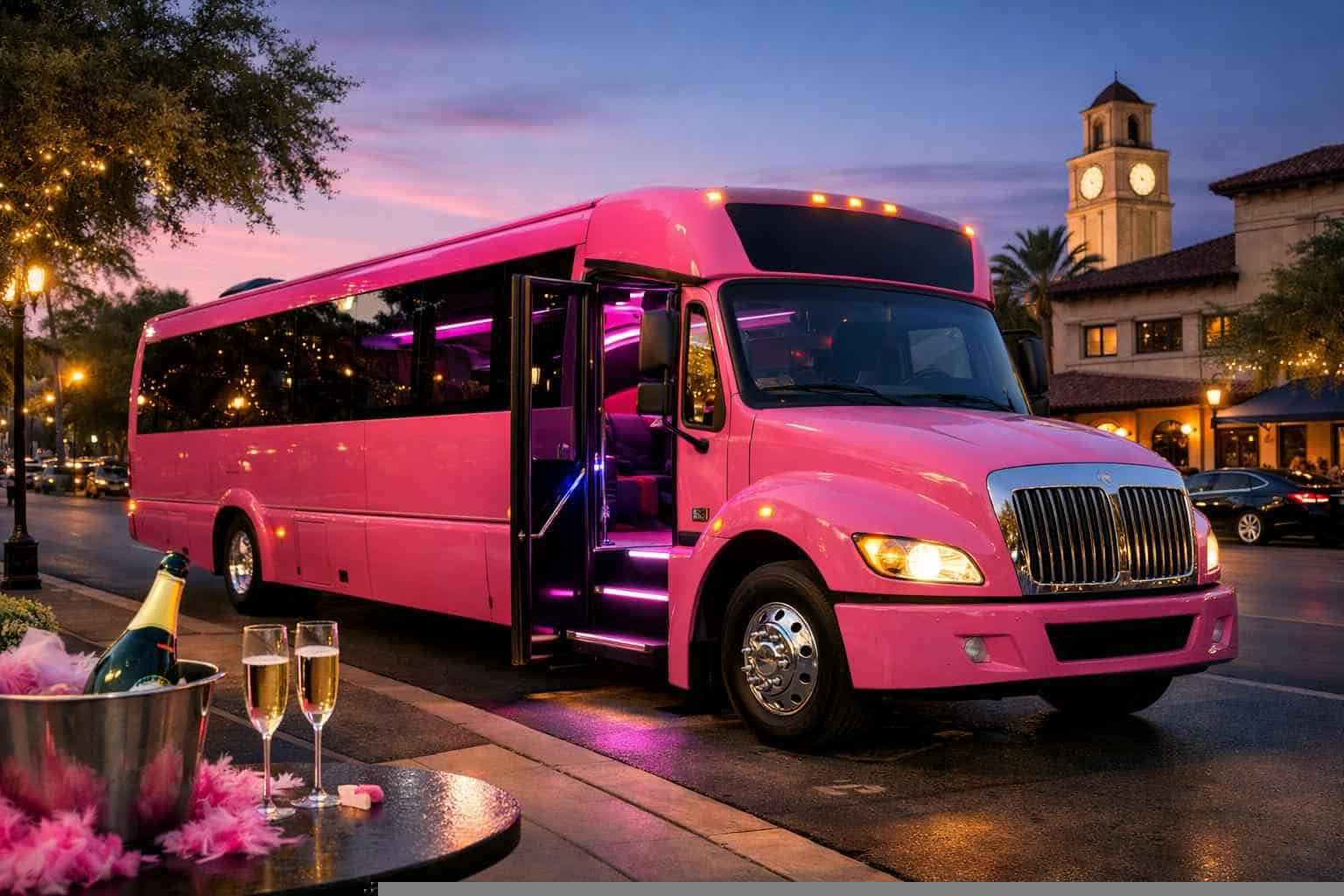 Pink Party Bus Rental Near Me Alamo Heights TX