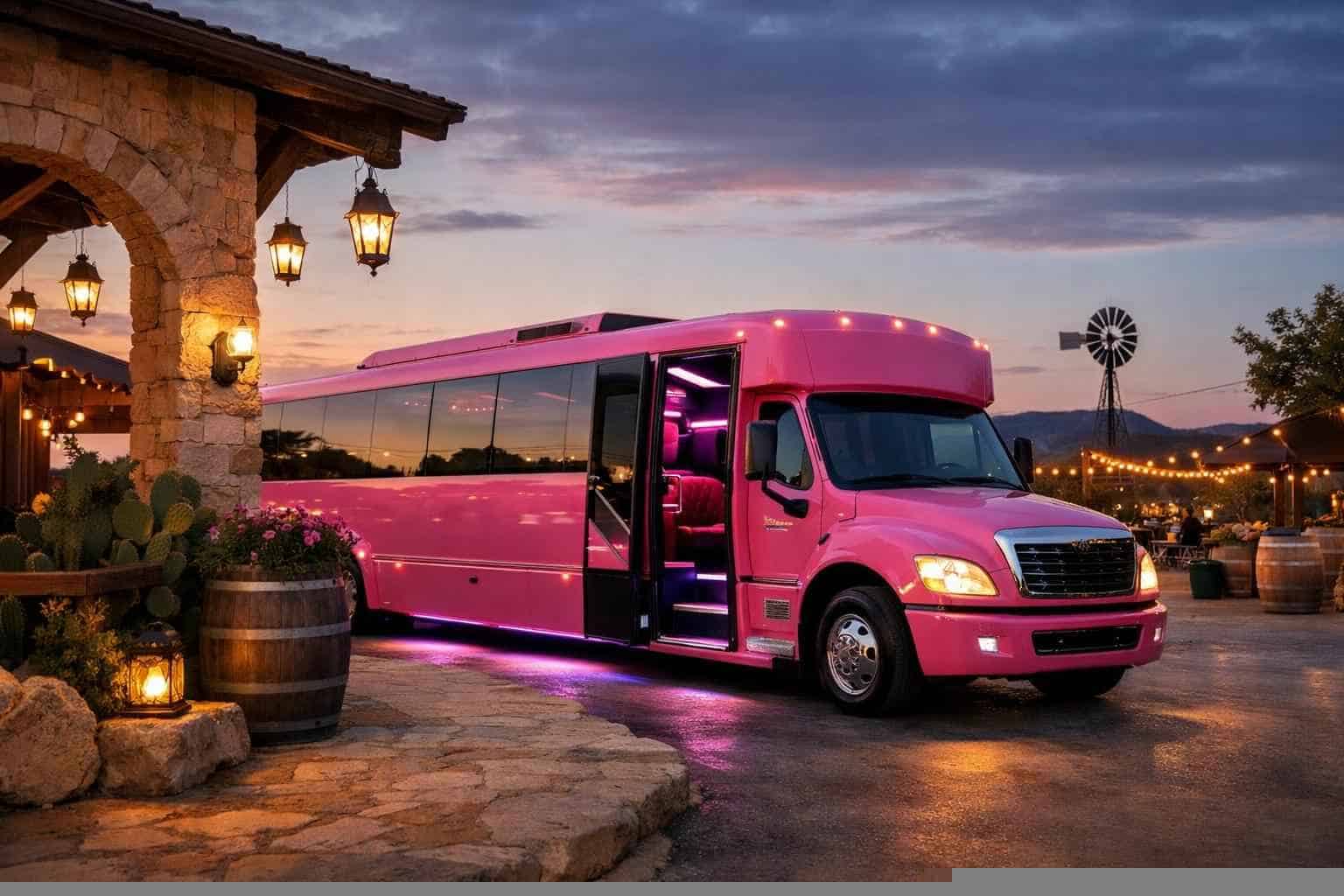 Pink Party Bus Rental Near Me Boerne TX