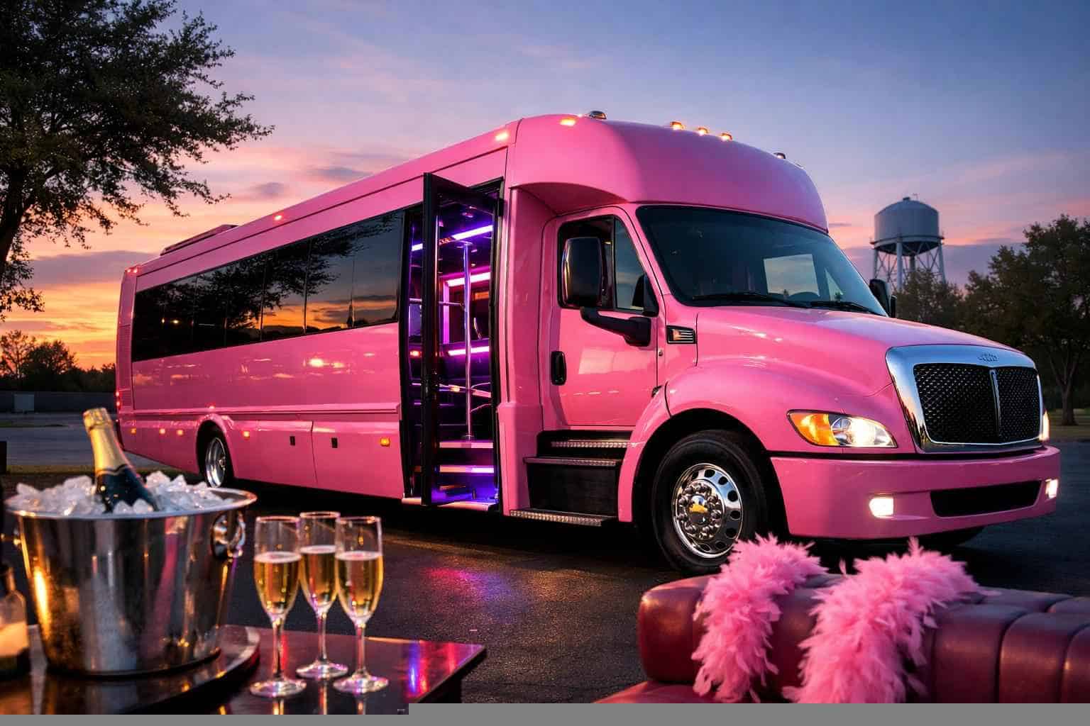 Pink Party Bus Rental Near Me Cibolo TX
