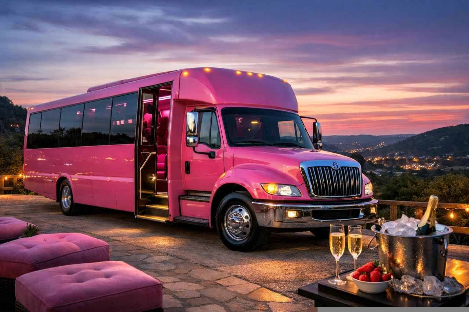 Pink Party Bus Rental Near Me Helotes TX