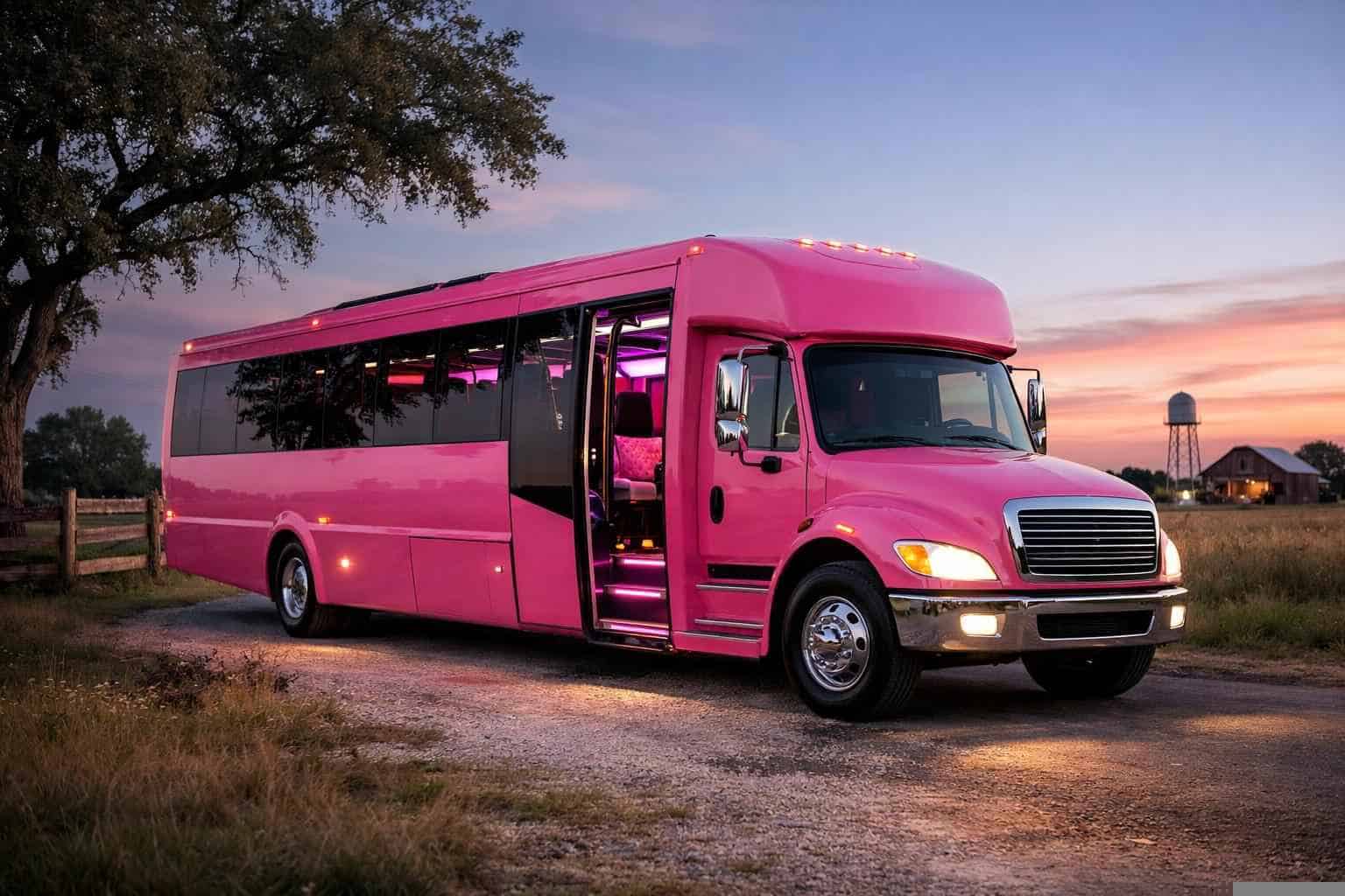 Pink Party Bus Rental Near Me La Vernia TX