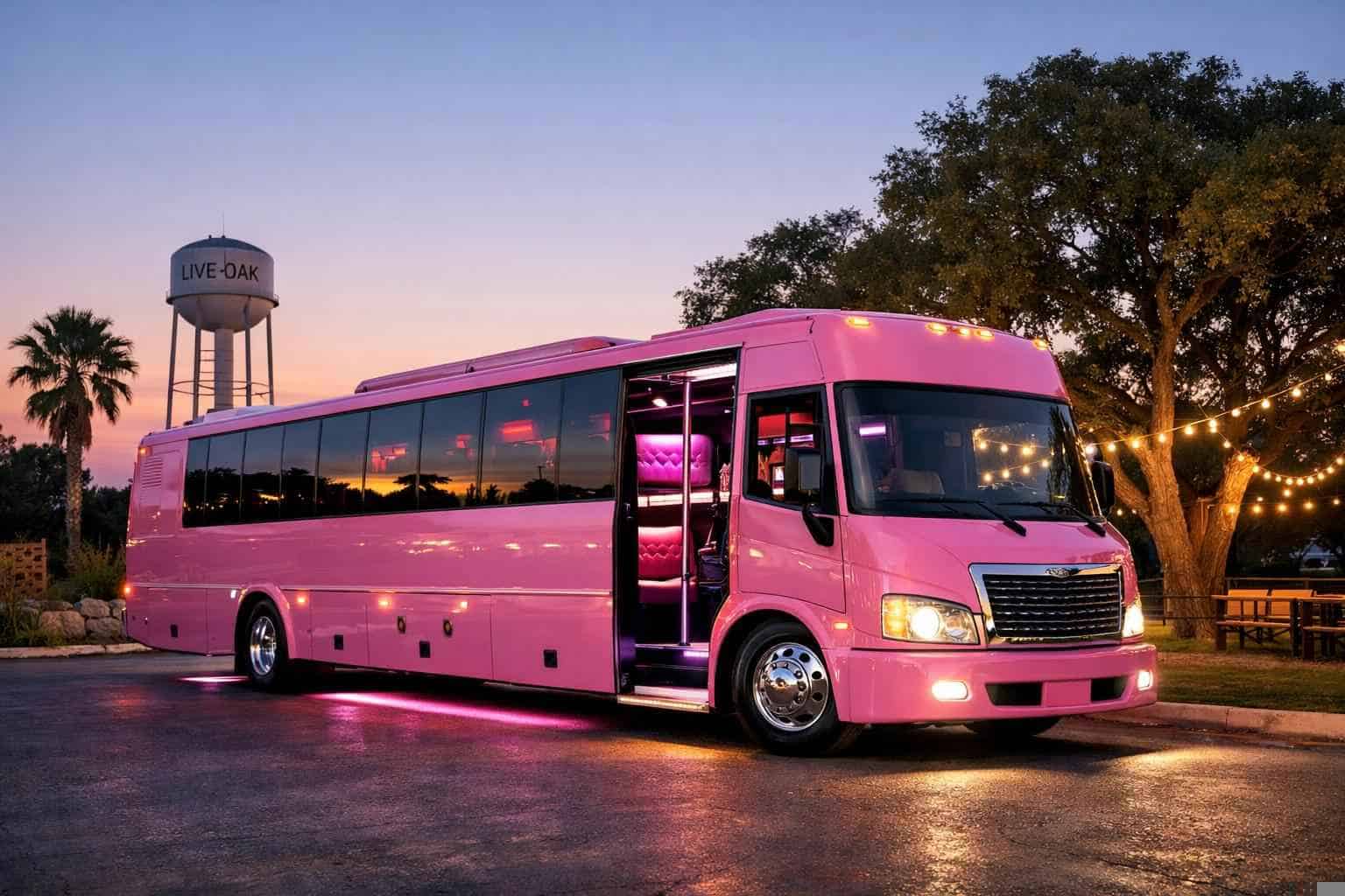 Pink Party Bus Rental Near Me Live Oak TX