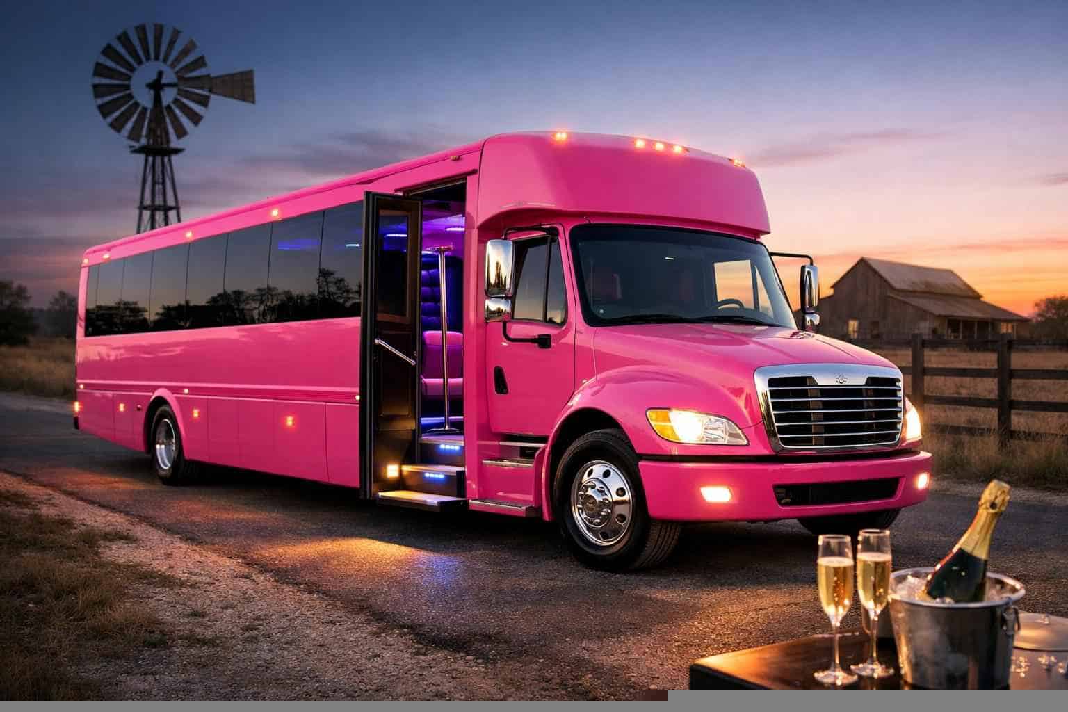 Pink Party Bus Rental Near Me Pleasanton TX