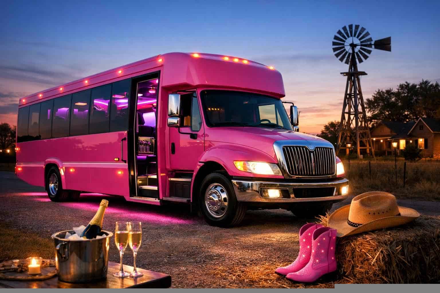 Pink Party Bus Rental Near Me Seguin TX
