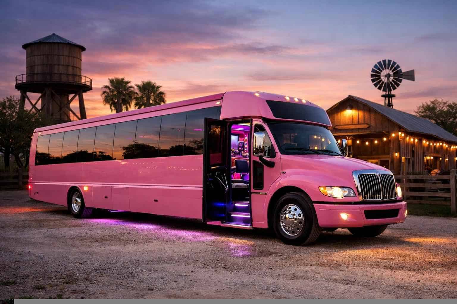 Pink Party Bus Rental Near Me Selma TX