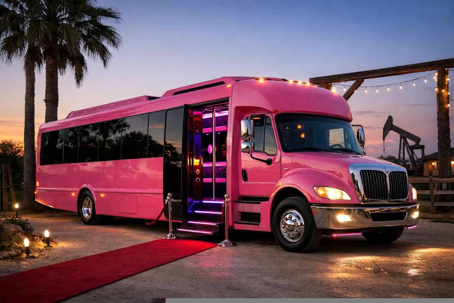 Pink Party Bus Rental Pleasanton TX