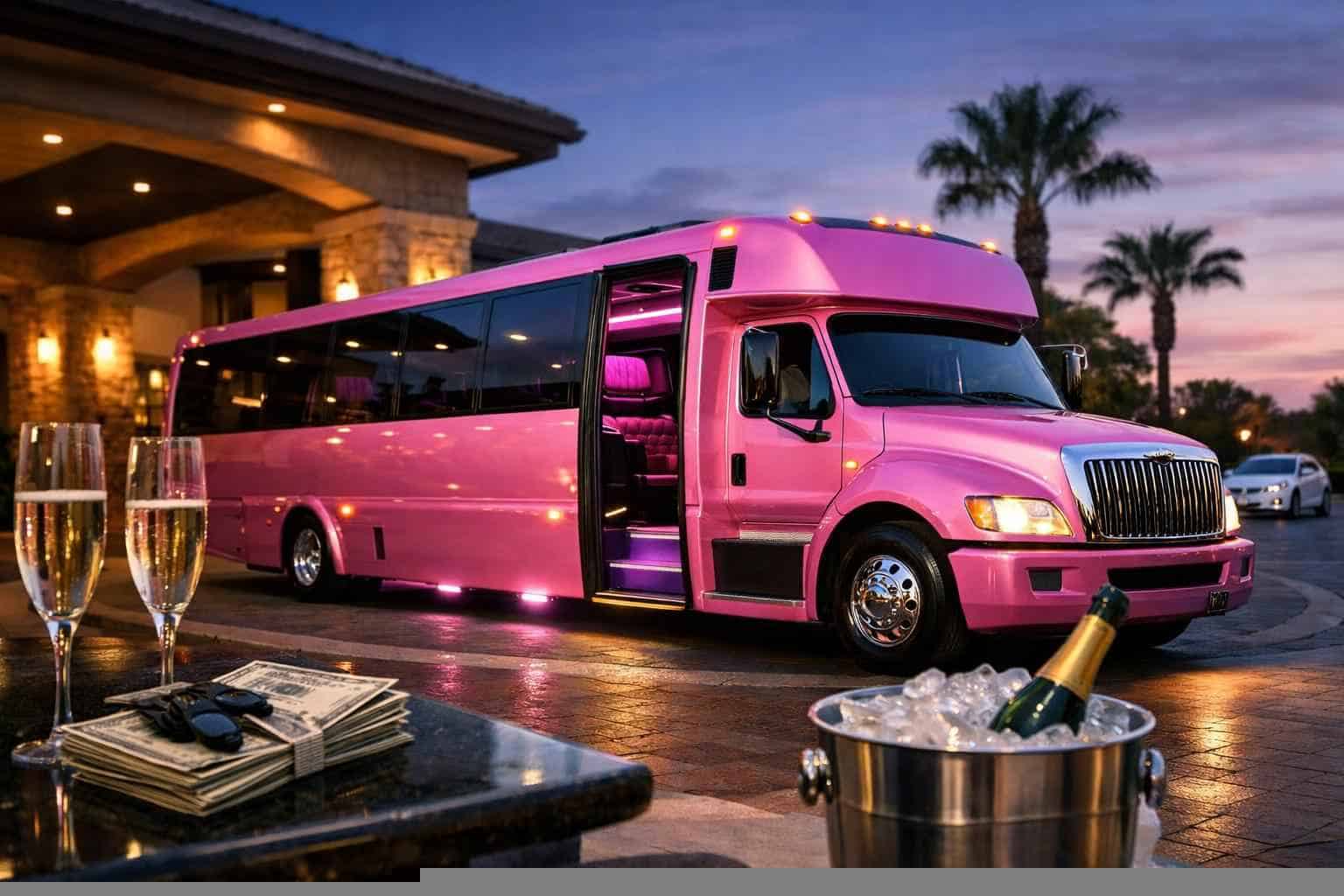 Pink Party Bus Rental Prices in Cibolo TX