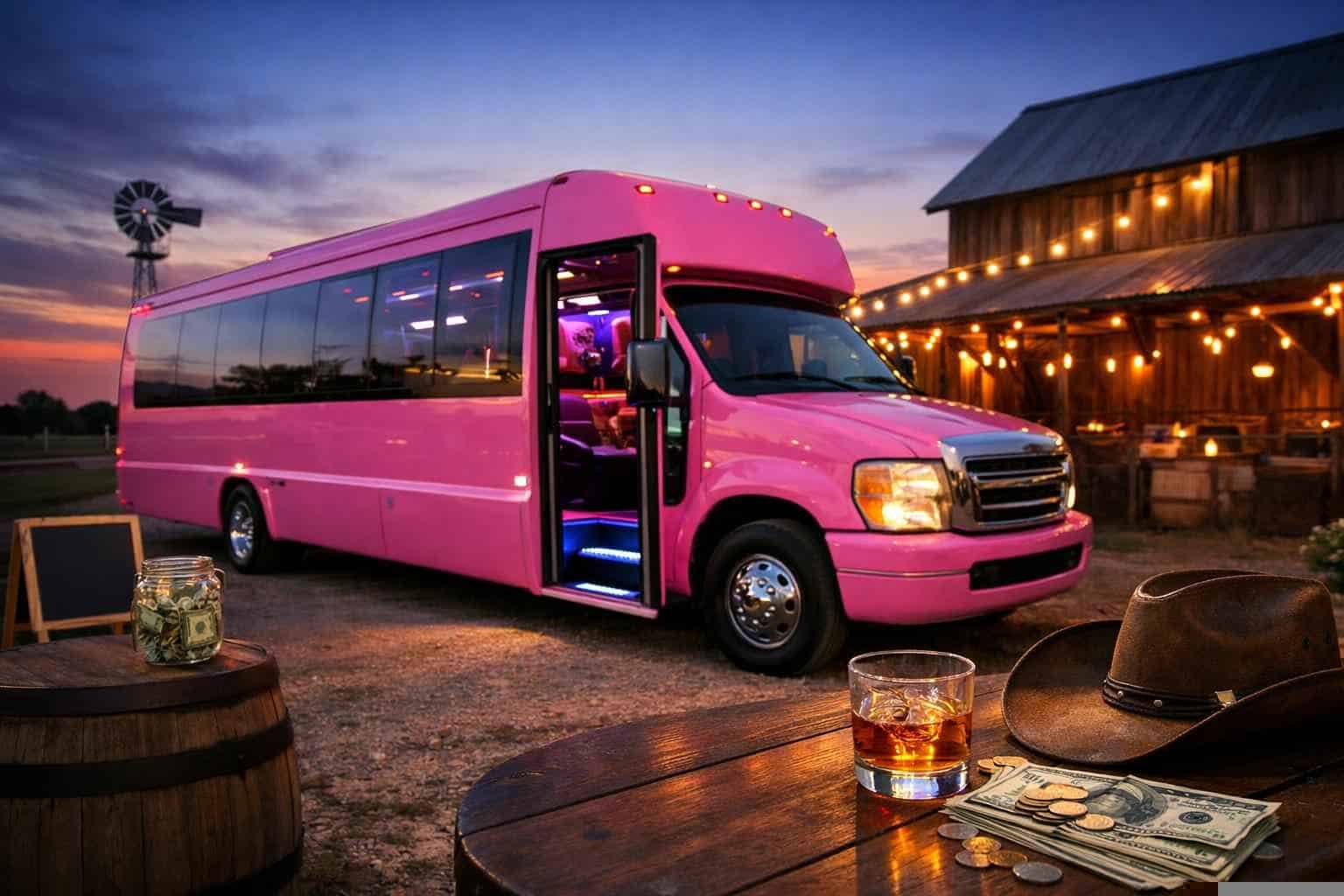 Pink Party Bus Rental Prices in Floresville TX