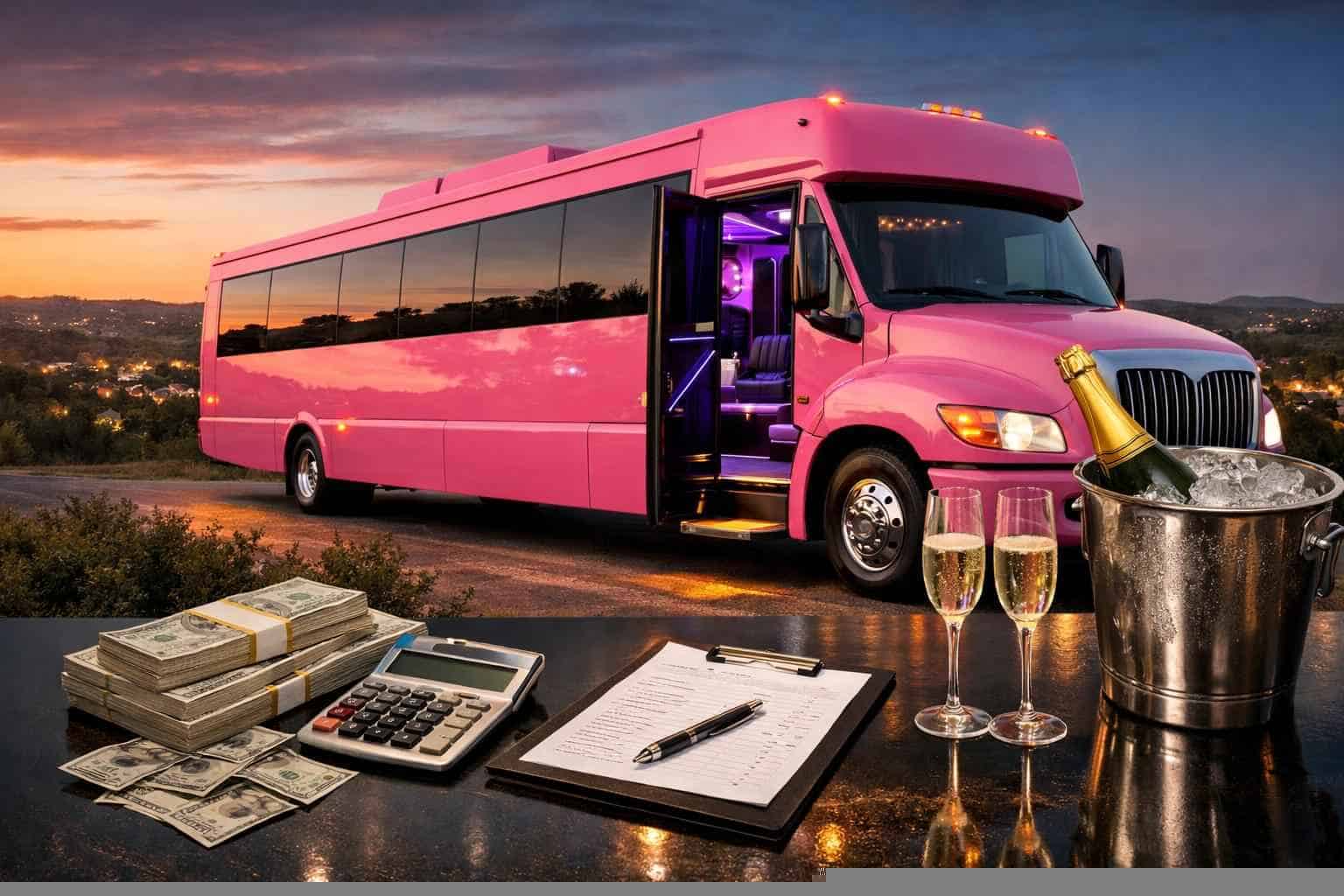 Pink Party Bus Rental Prices in Helotes TX