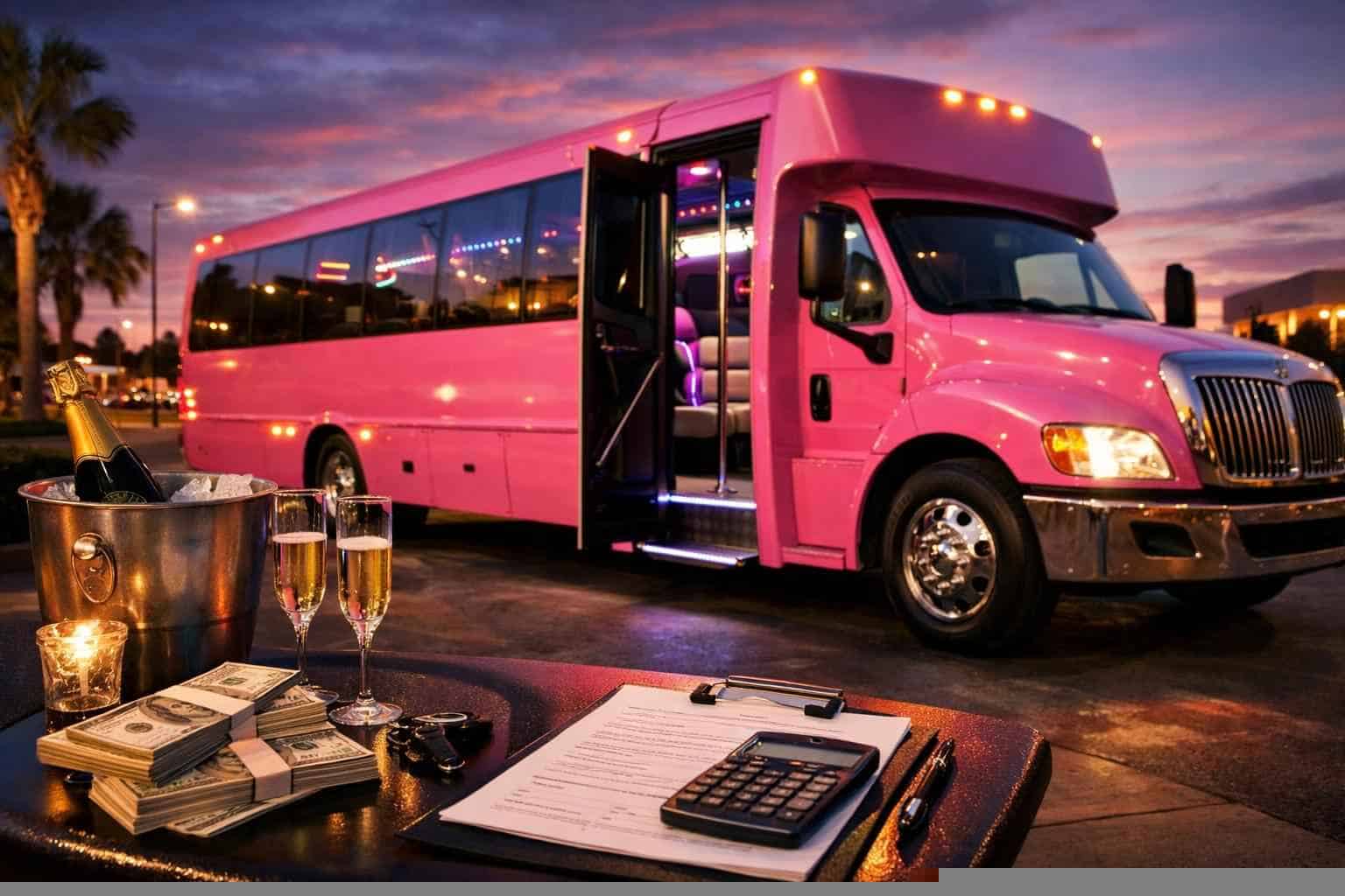 Pink Party Bus Rental Prices in Leon Valley TX