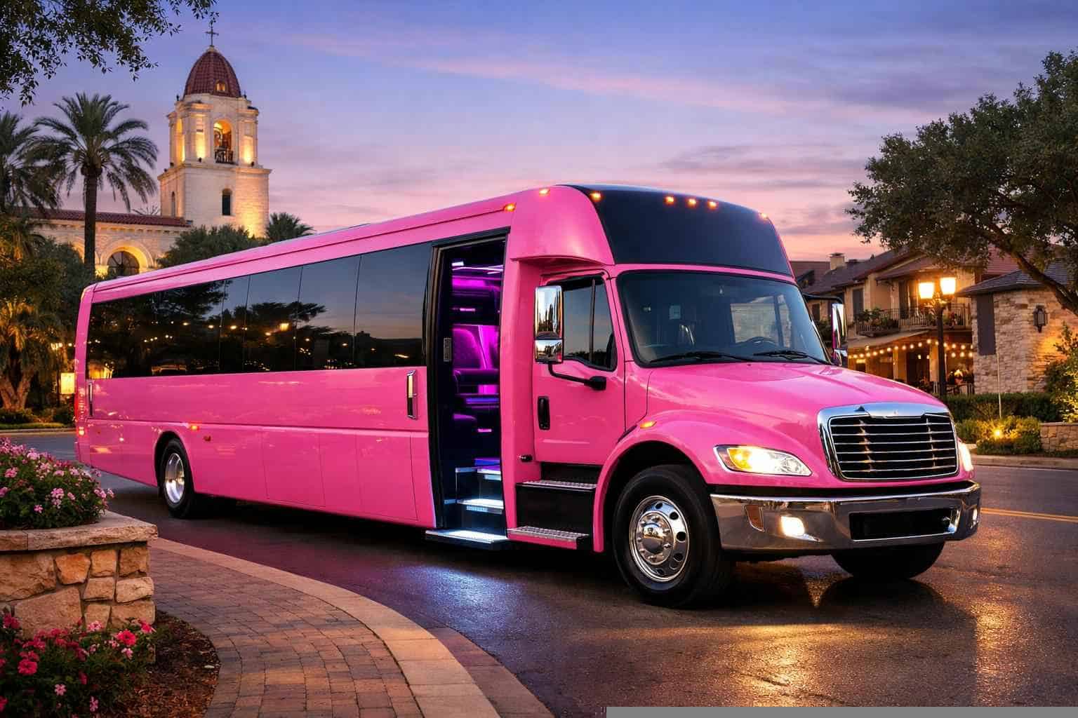 Pink Party Bus Rental Services in Alamo Heights Texas