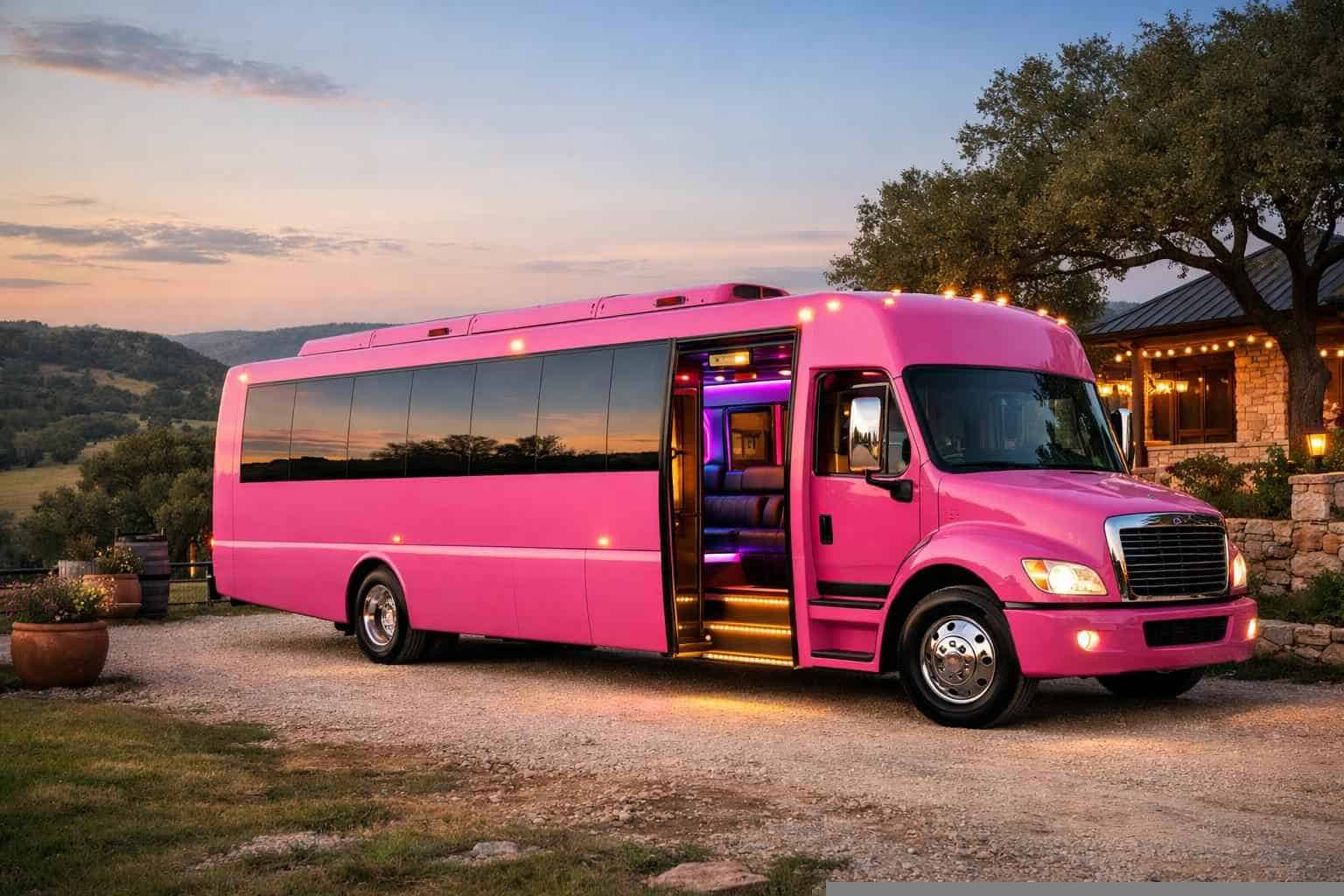 Pink Party Bus Rental Services in Boerne Texas