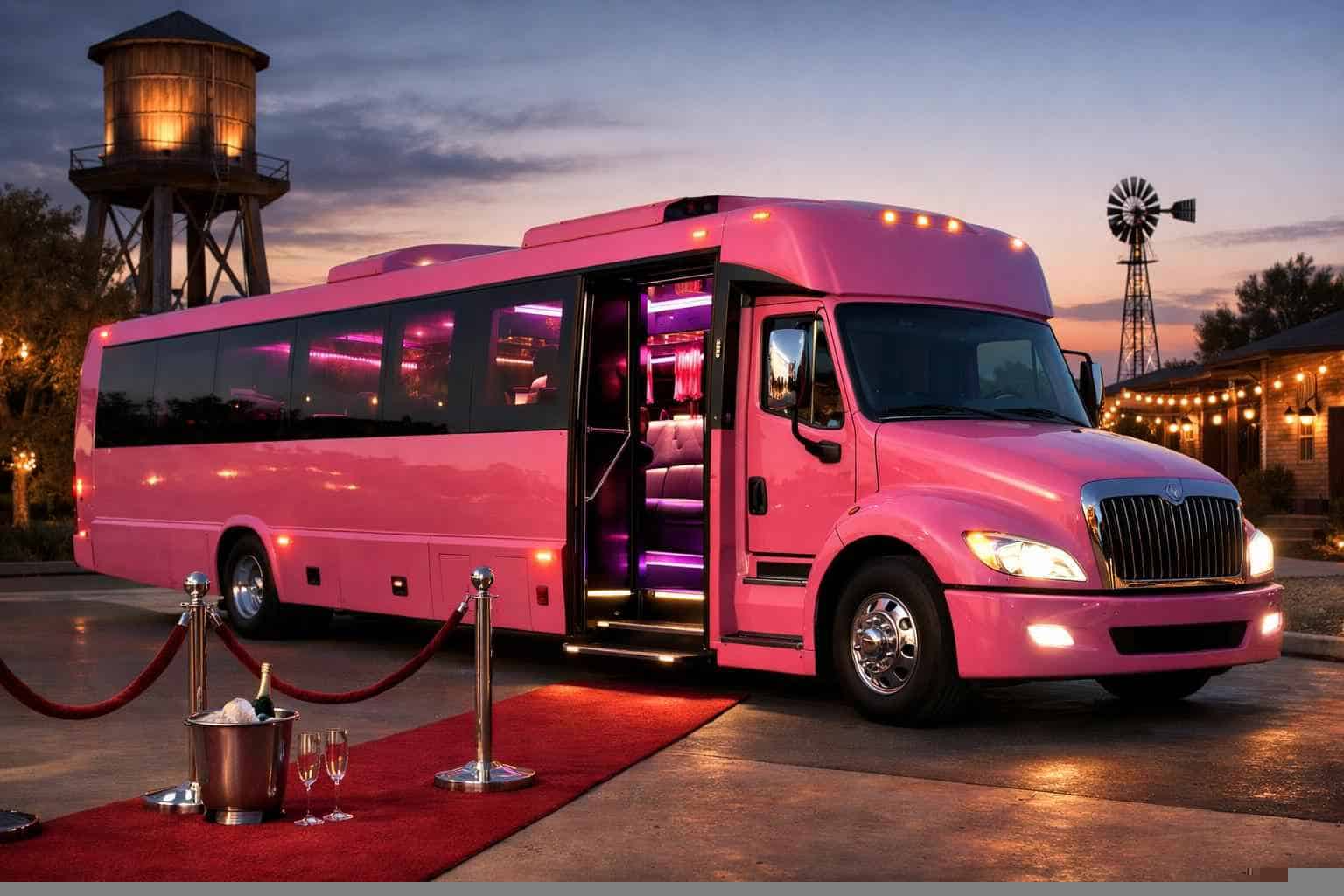 Pink Party Bus Rental Services in Cibolo Texas