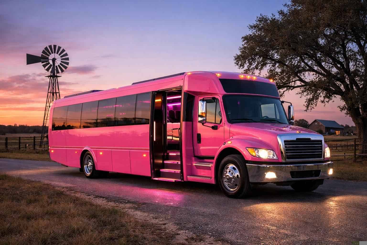 Pink Party Bus Rental Services in La Vernia Texas