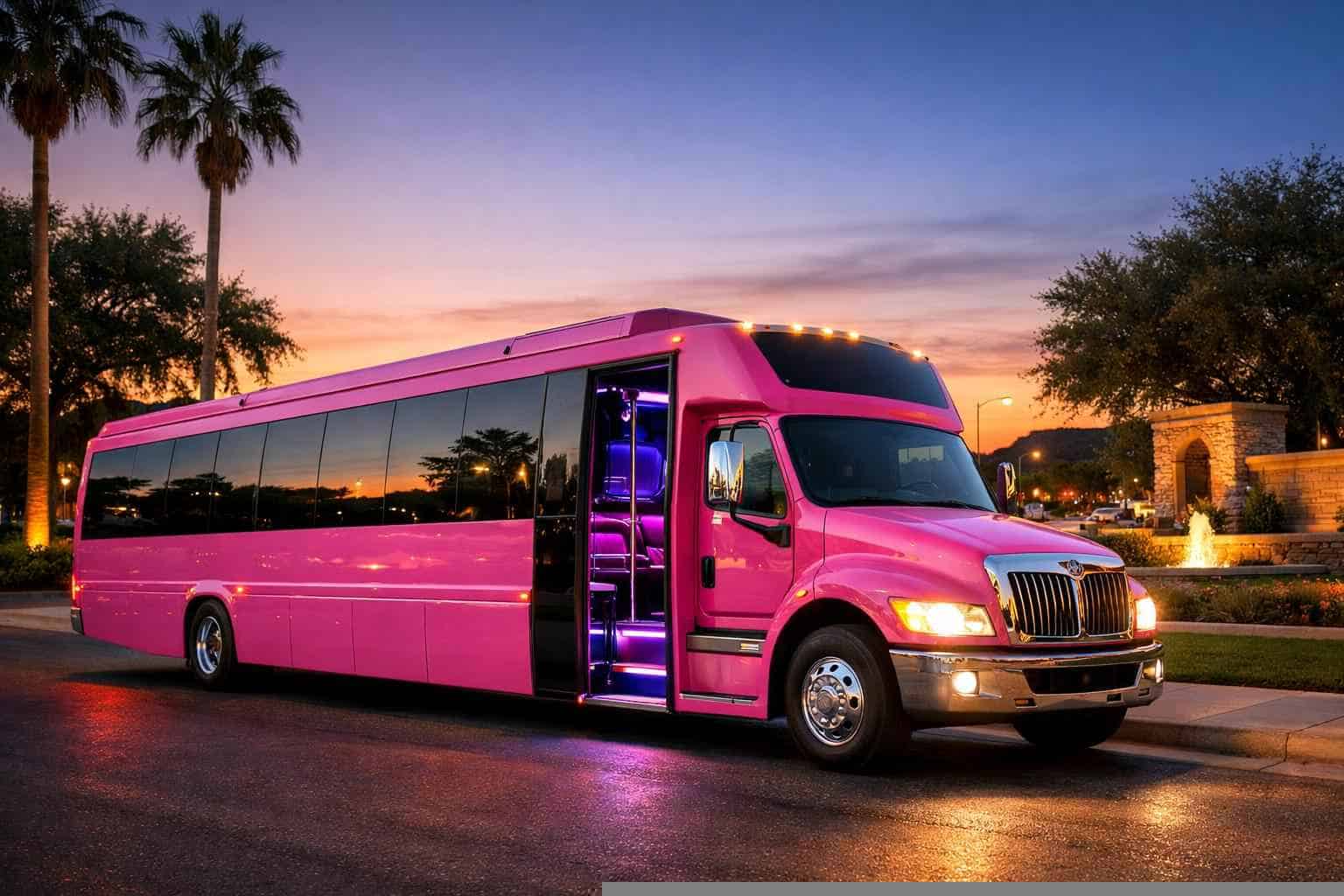 Pink Party Bus Rental Services in Leon Valley Texas