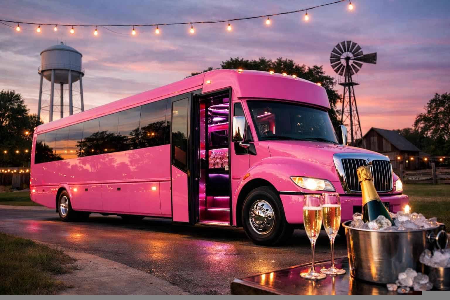 Pink Party Bus Rental Services in Seguin Texas