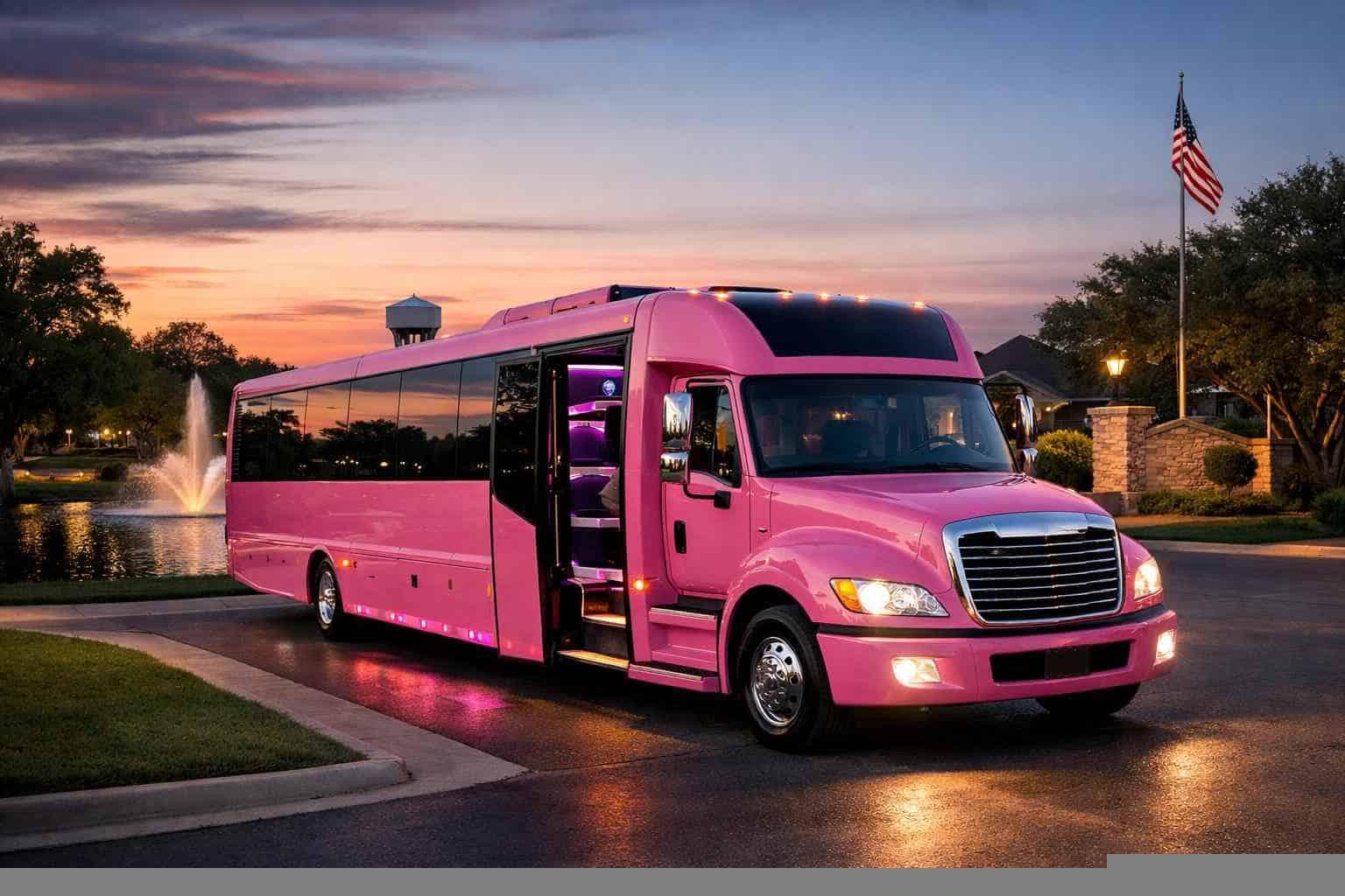 Pink Party Bus Rental Services in Windcrest Texas