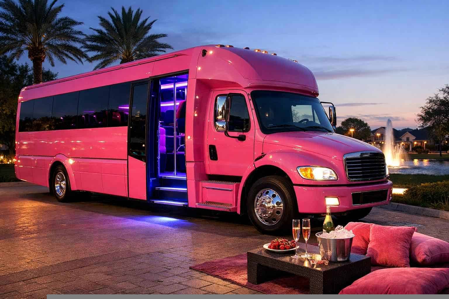 Pink Party Bus Rental Windcrest TX