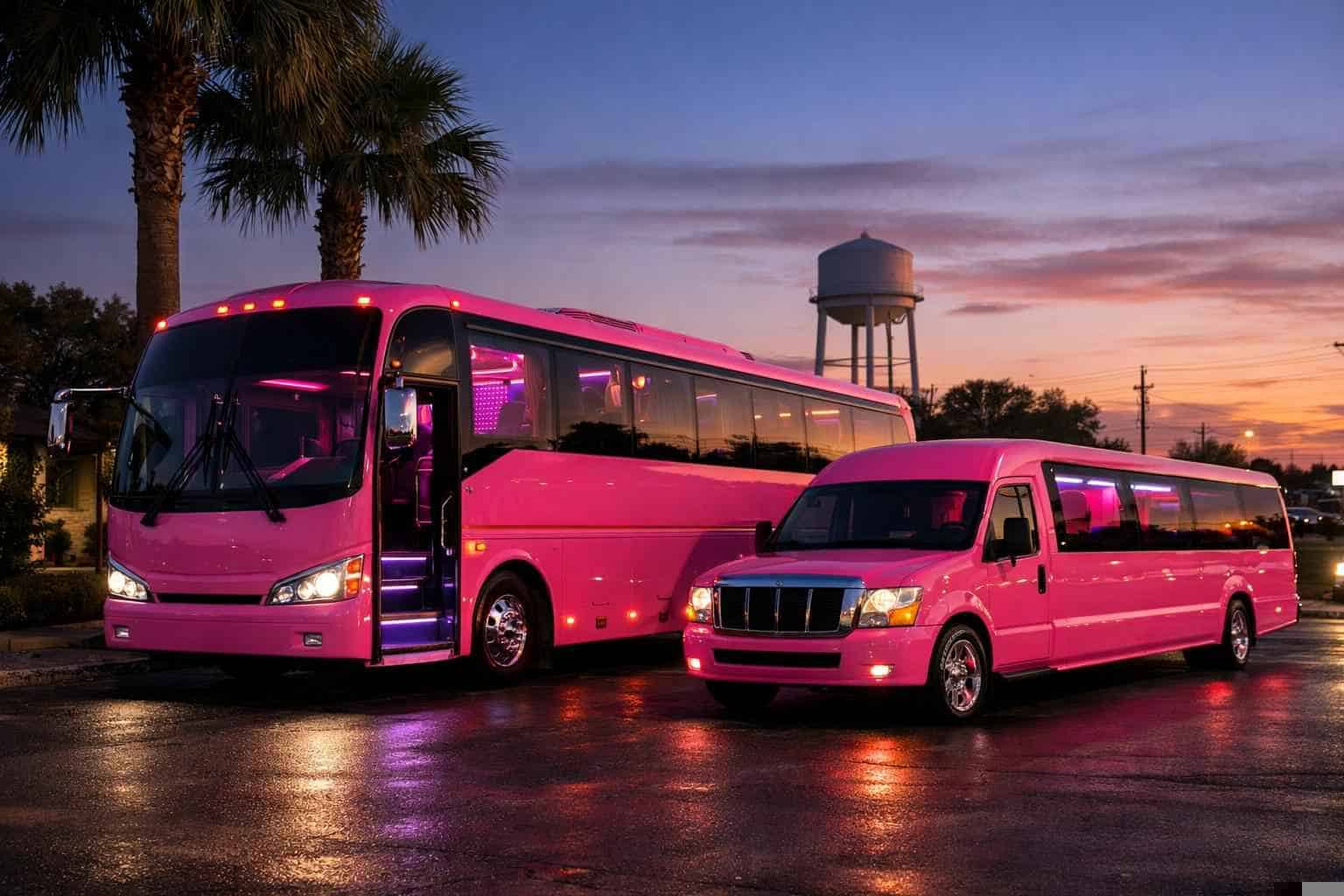 Pink Party Buses in Converse Texas