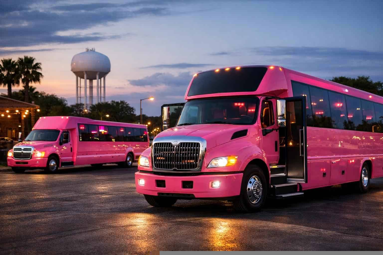 Pink Party Buses in Leon Valley Texas