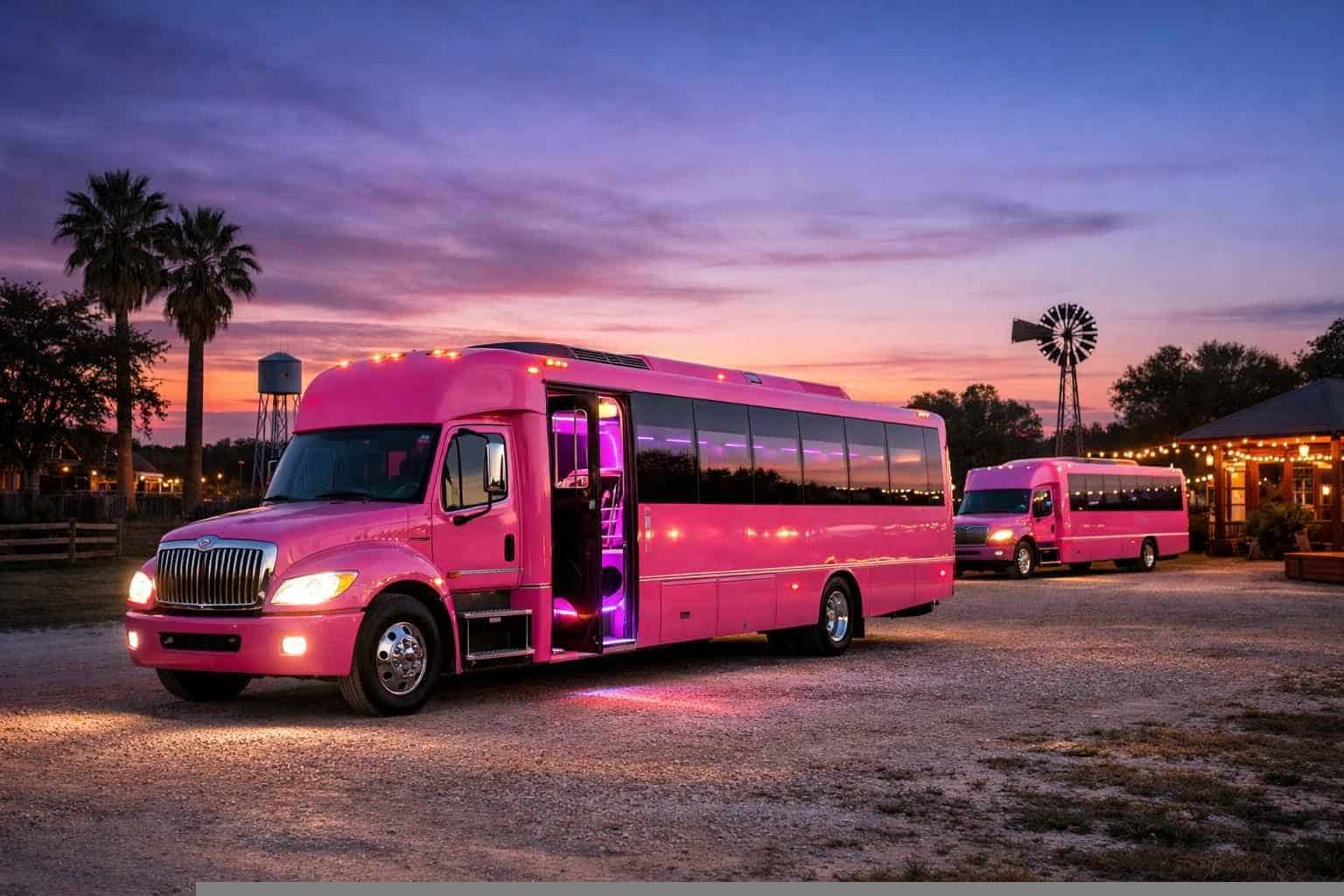 Pink Party Buses in Selma Texas