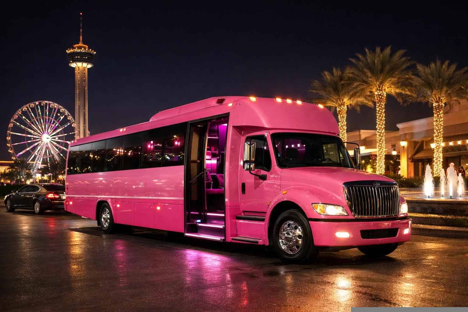 Pink Party Buses in Universal City Texas