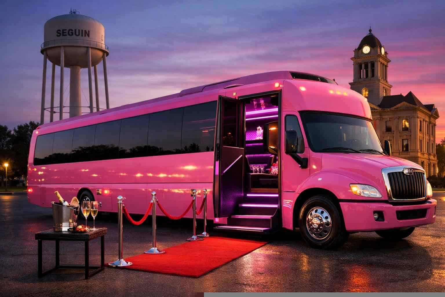 Seguin Texas Pink Party Bus Rental