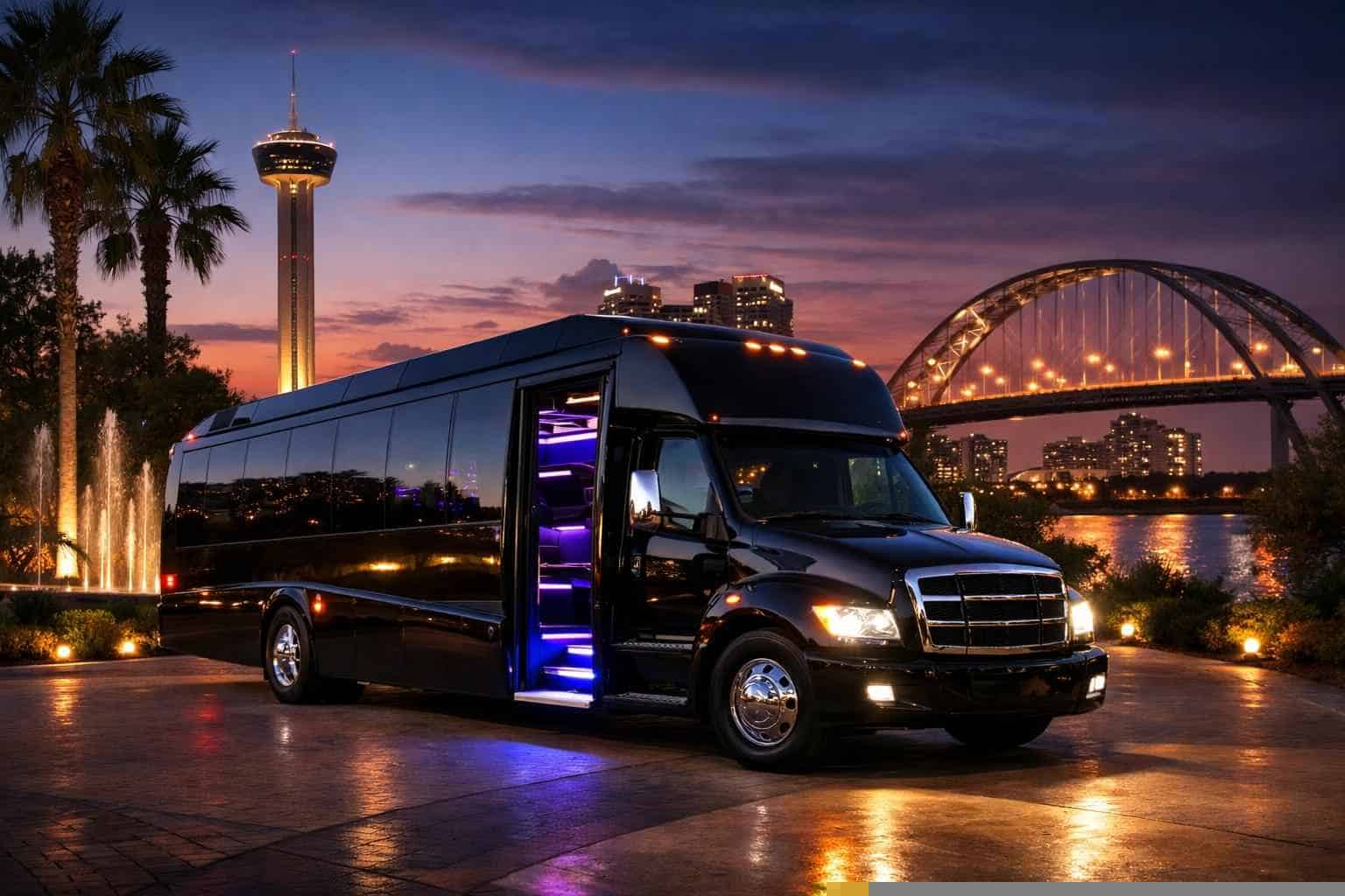 Universal City Texas Black Party Bus Rental
