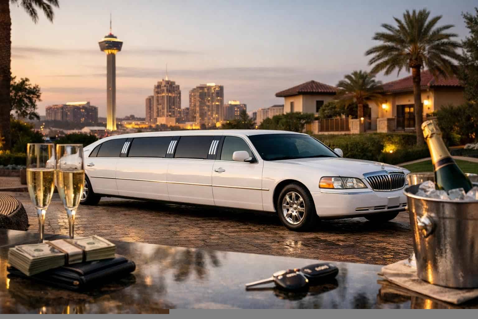White Limo Rental Prices in Alamo Heights TX