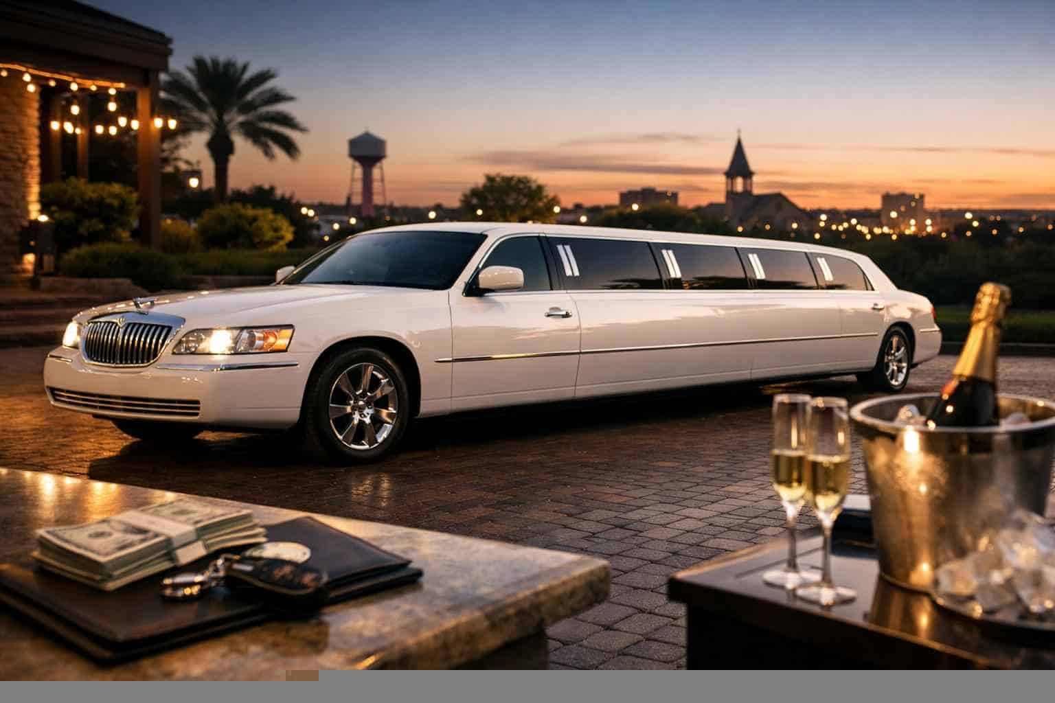 White Limo Rental Prices in Selma TX