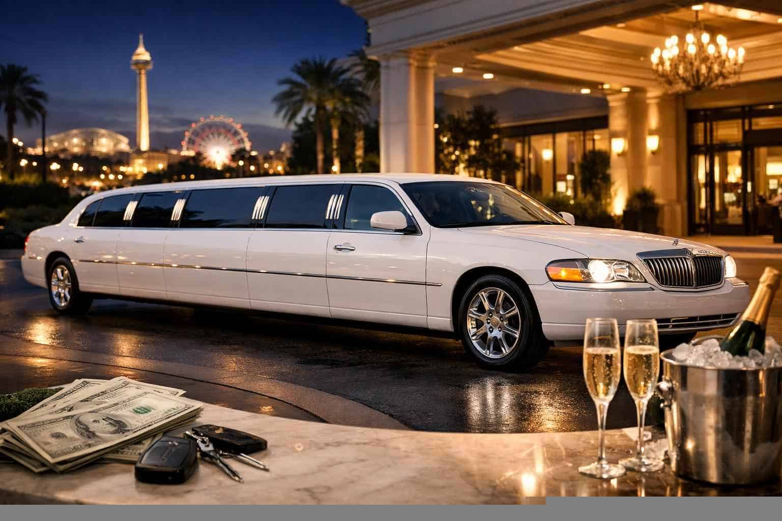 White Limo Rental Prices in Universal City TX