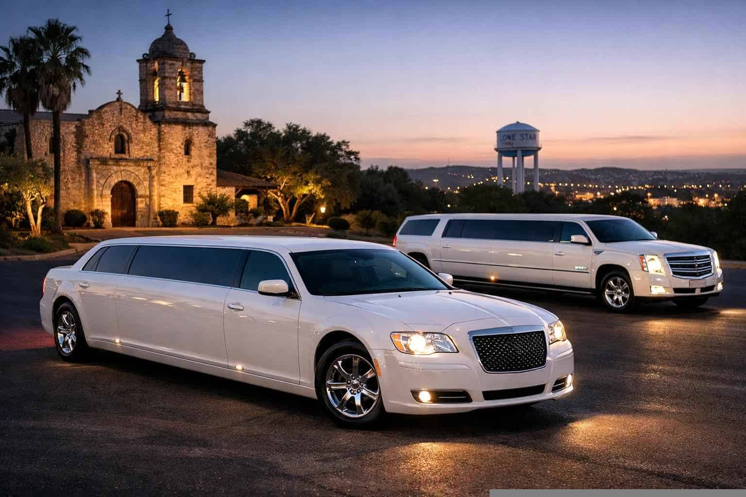 White Limousines in Leon Valley Texas