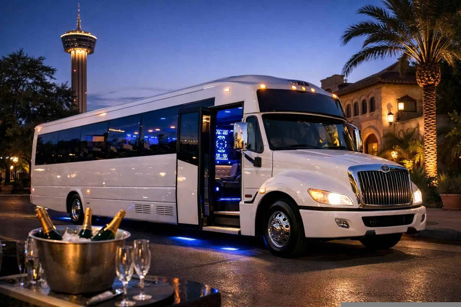 White Party Bus Rental Alamo Heights TX