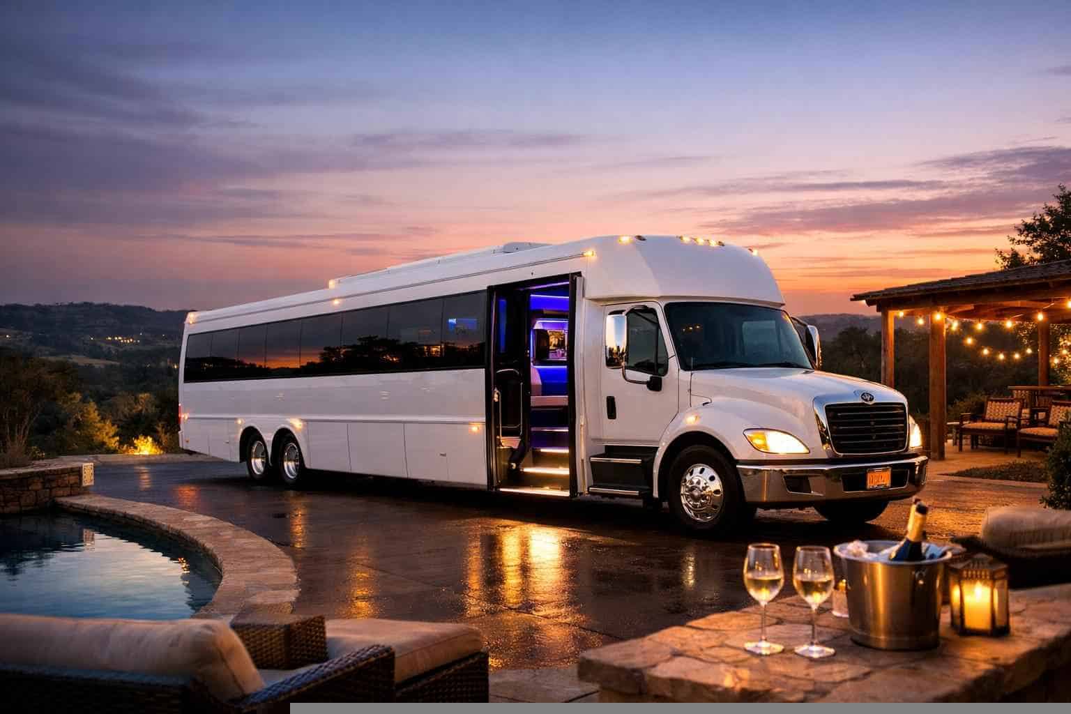 White Party Bus Rental Boerne TX