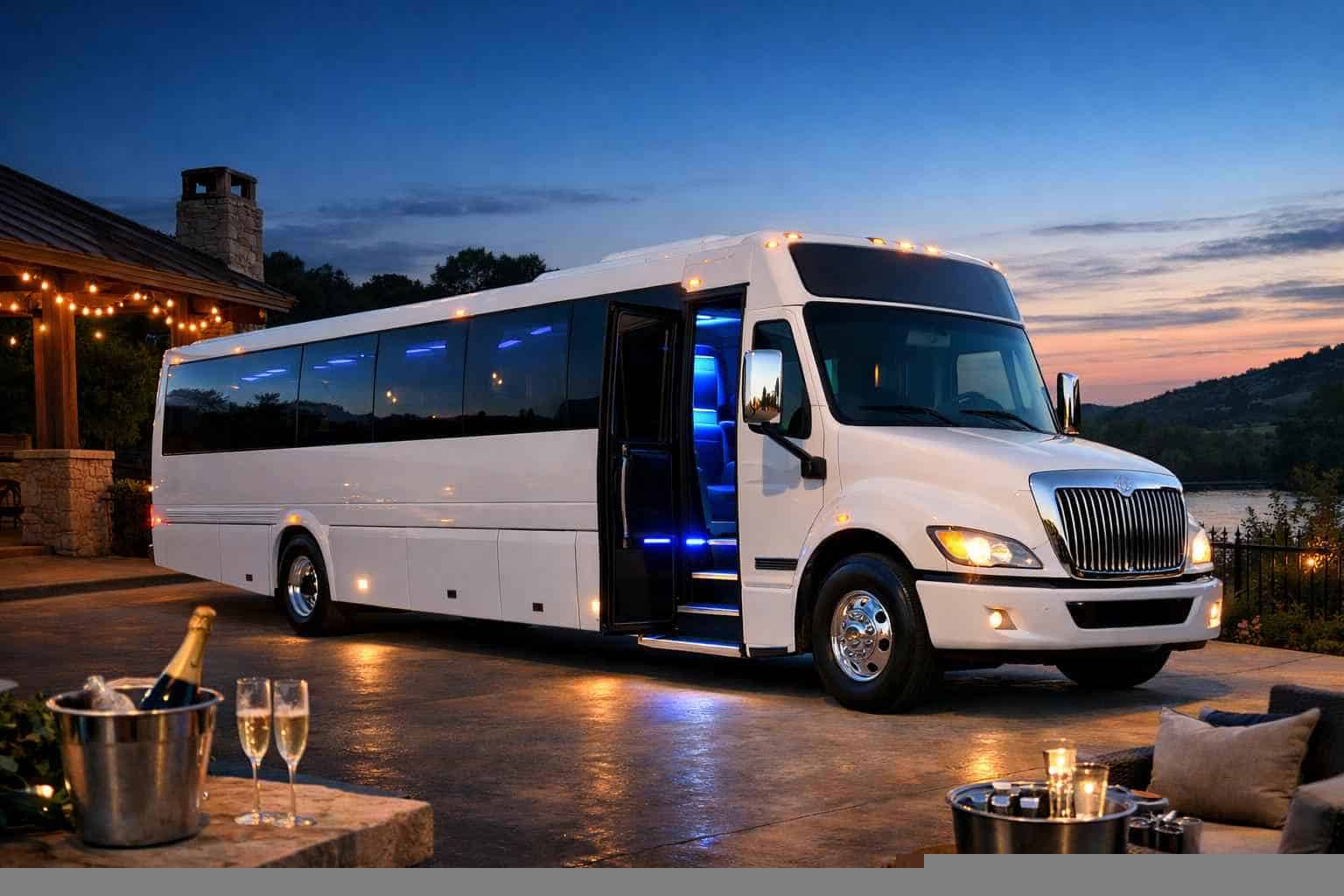 White Party Bus Rental Near Me Boerne TX