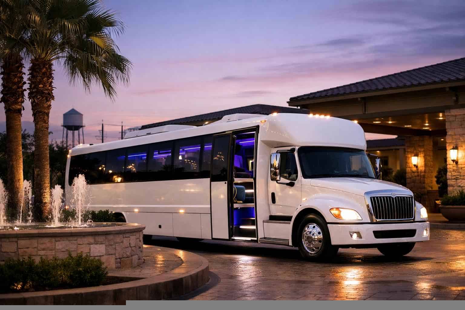 White Party Bus Rental Near Me Cibolo TX