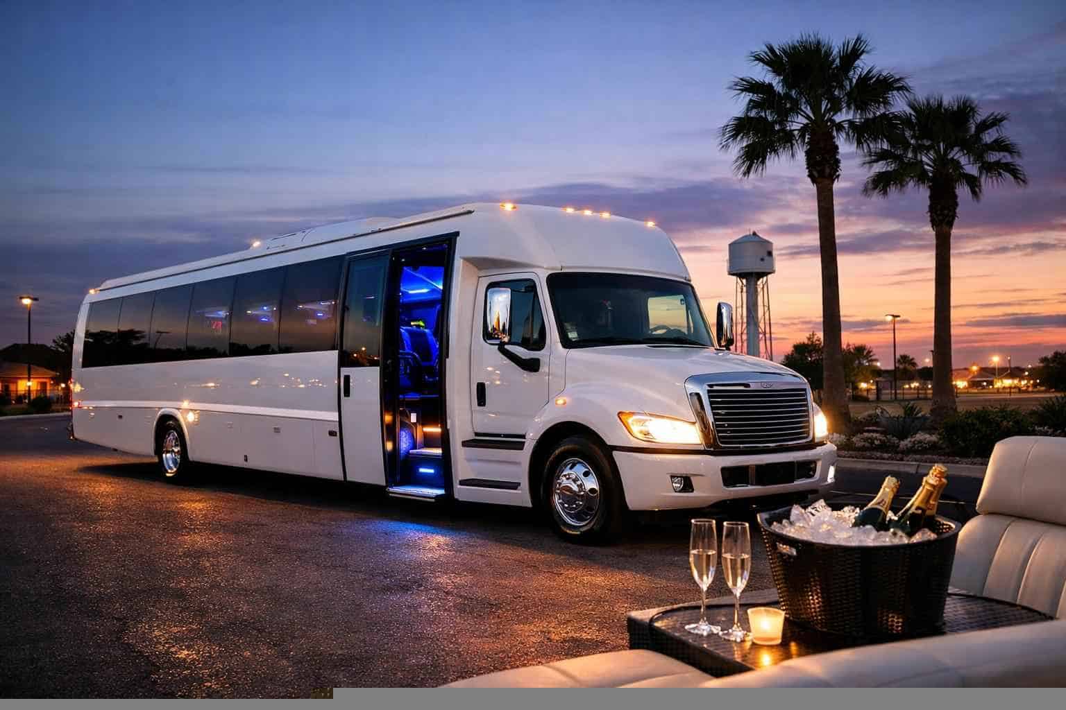 White Party Bus Rental Near Me Converse TX