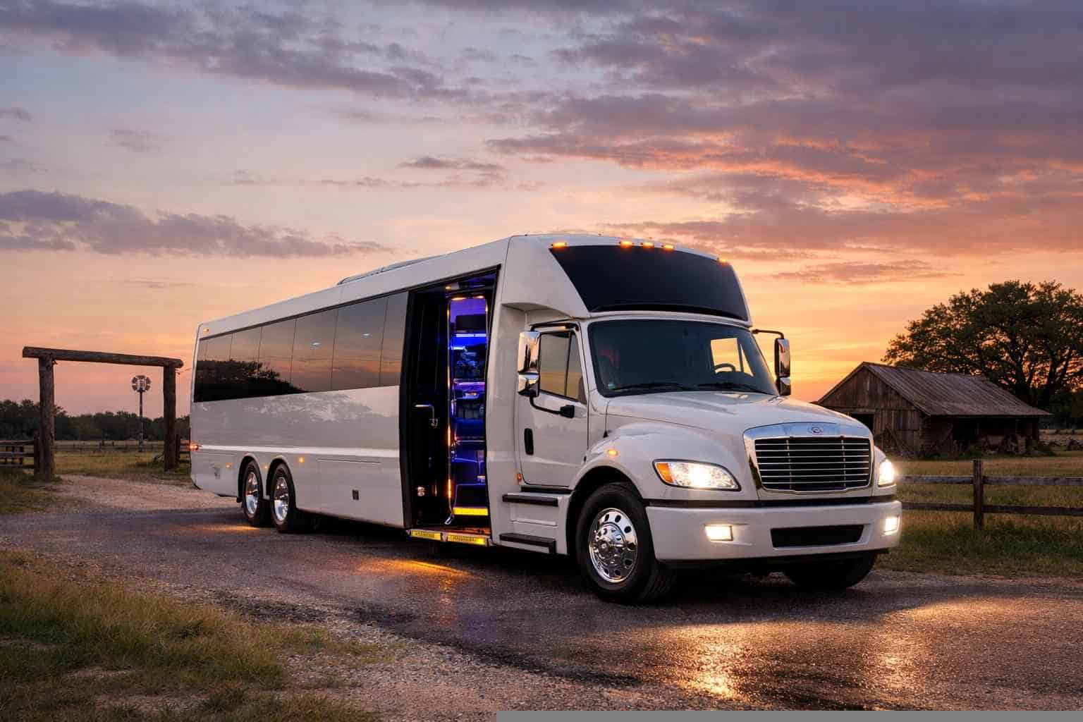 White Party Bus Rental Near Me La Vernia TX