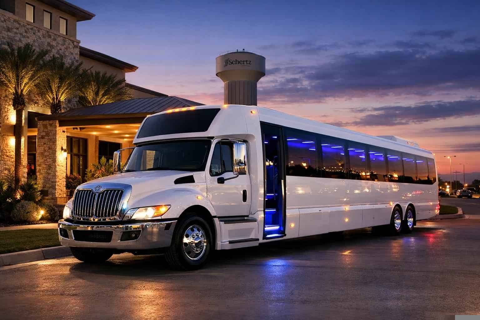 White Party Bus Rental Near Me Schertz TX