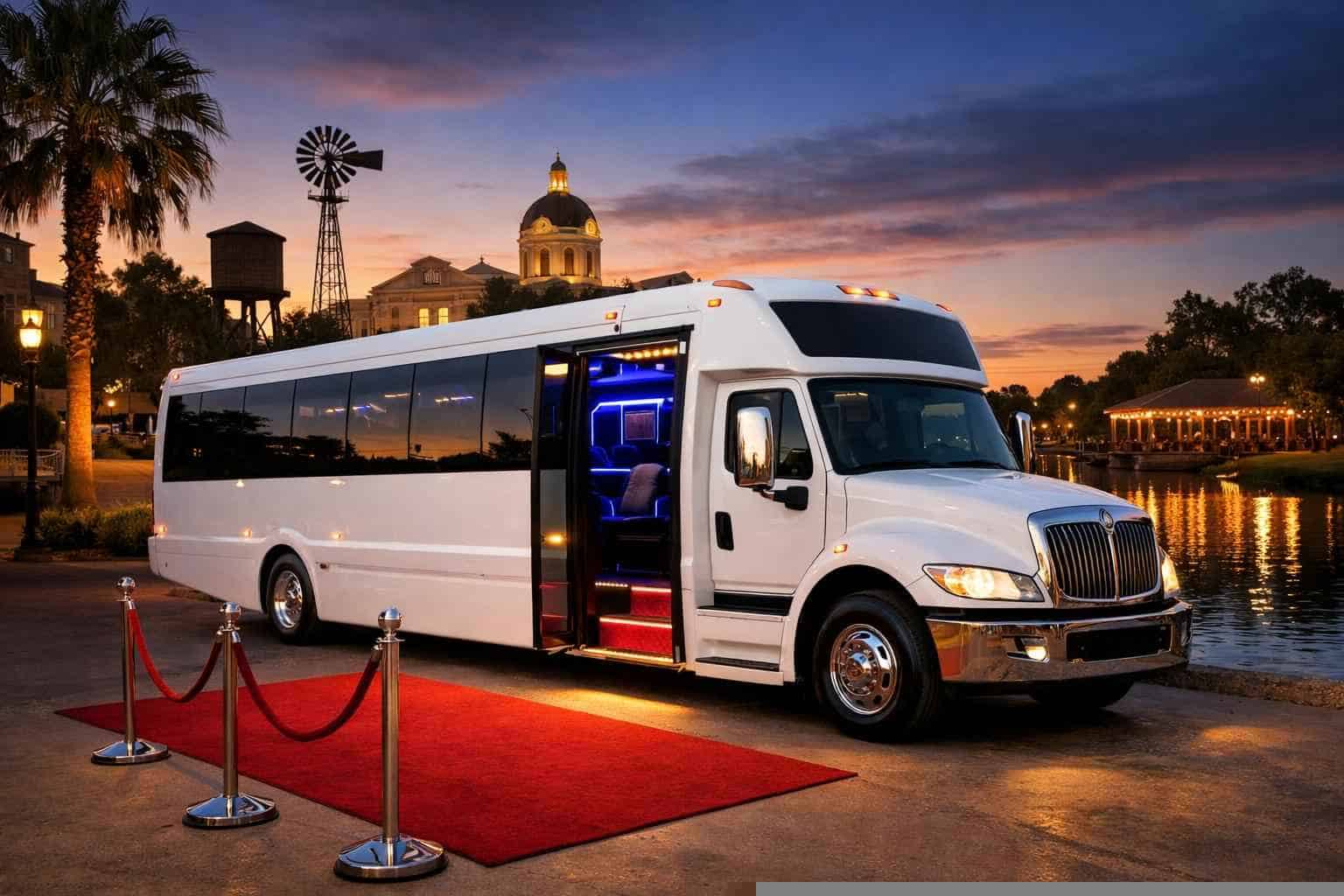 White Party Bus Rental Near Me Seguin TX