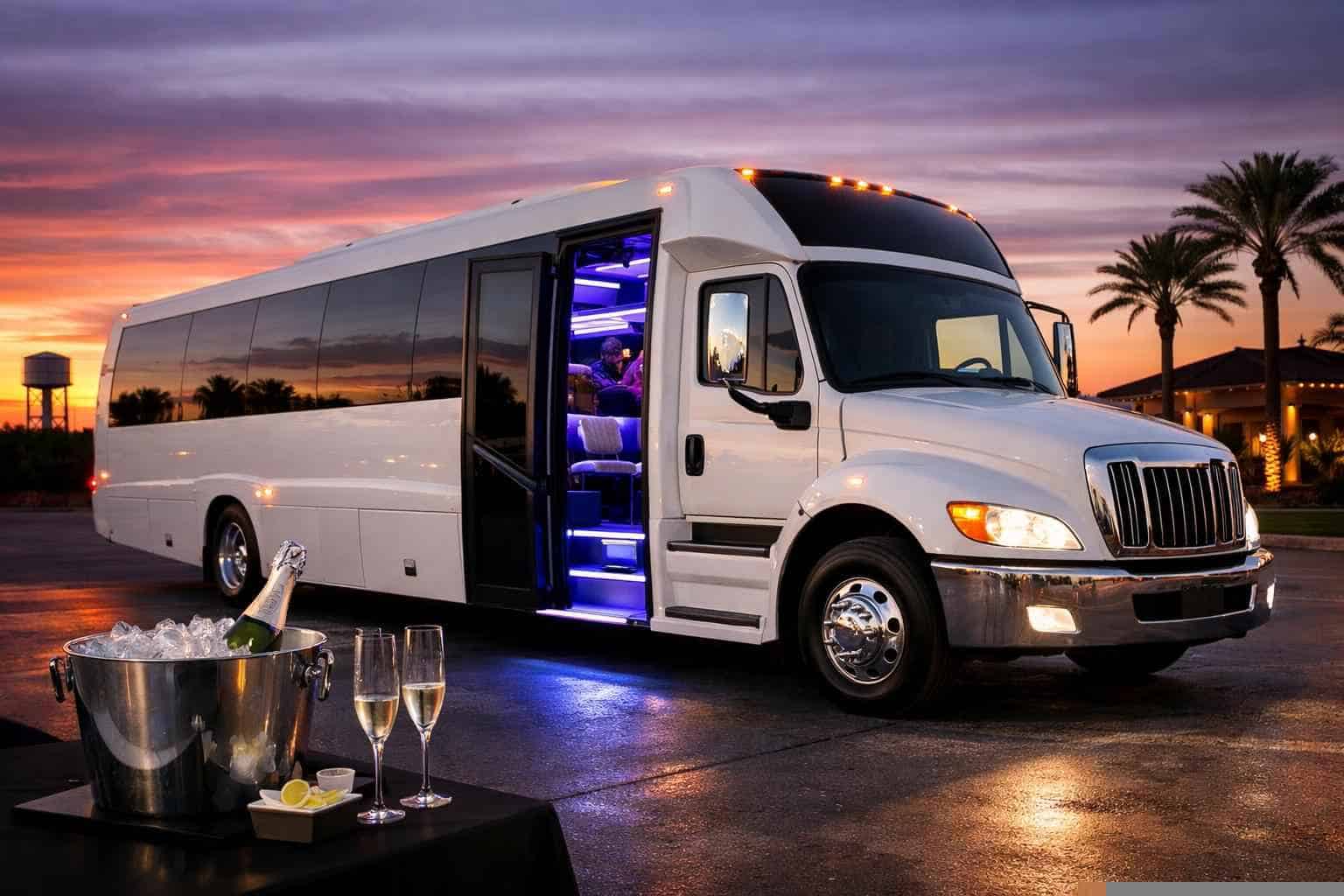 White Party Bus Rental Near Me Selma TX
