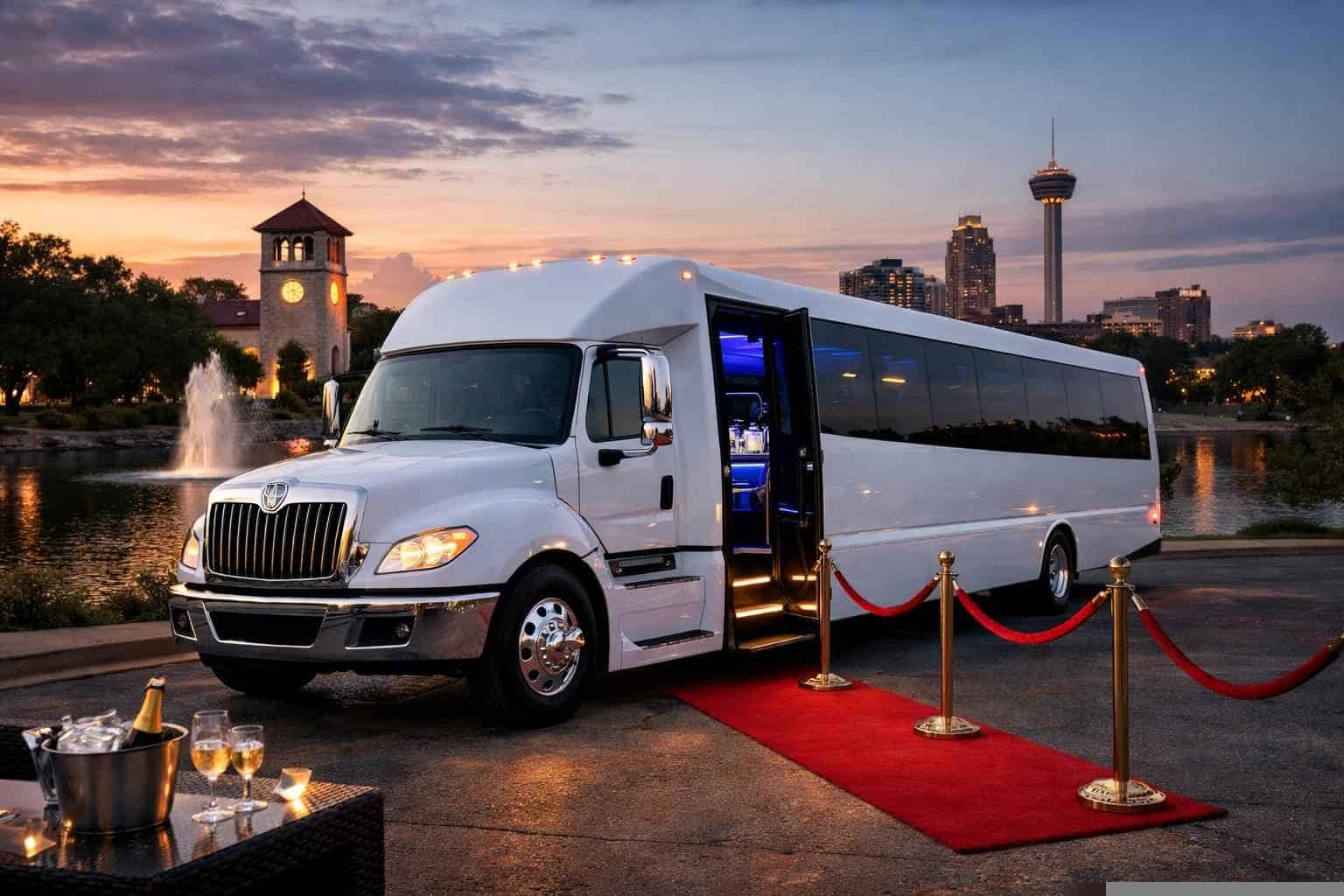 White Party Bus Rental Near Me Windcrest TX