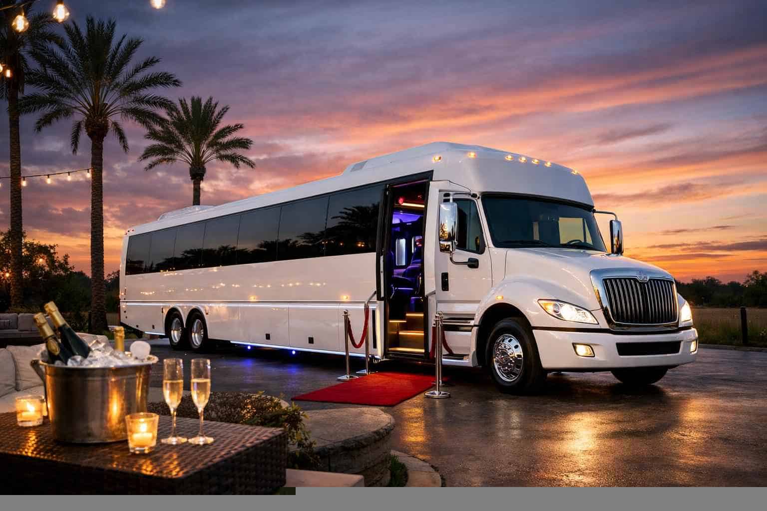 White Party Bus Rental Pleasanton TX