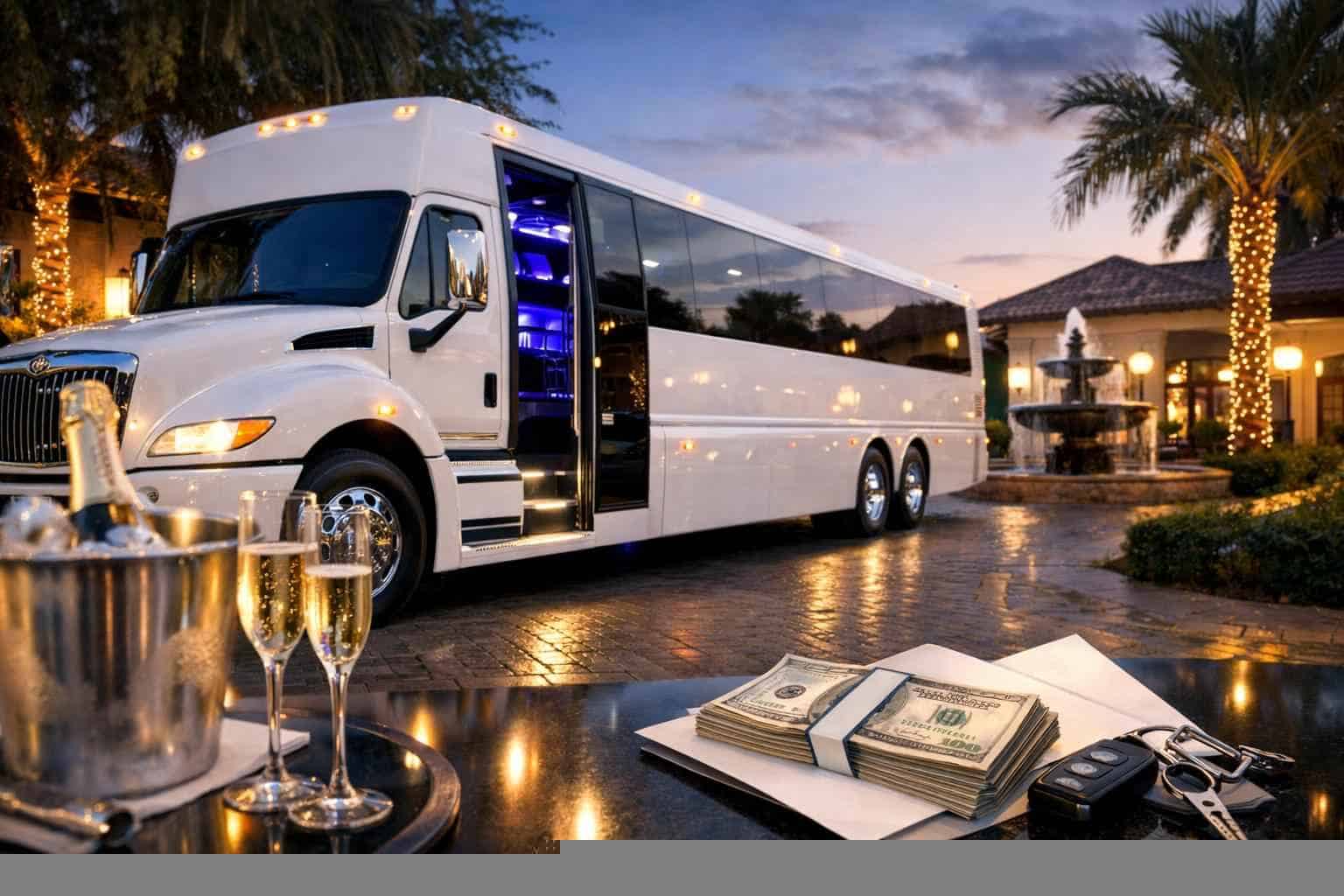 White Party Bus Rental Prices in Cibolo TX