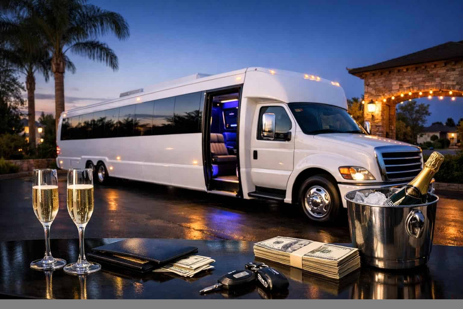 White Party Bus Rental Prices in Converse TX