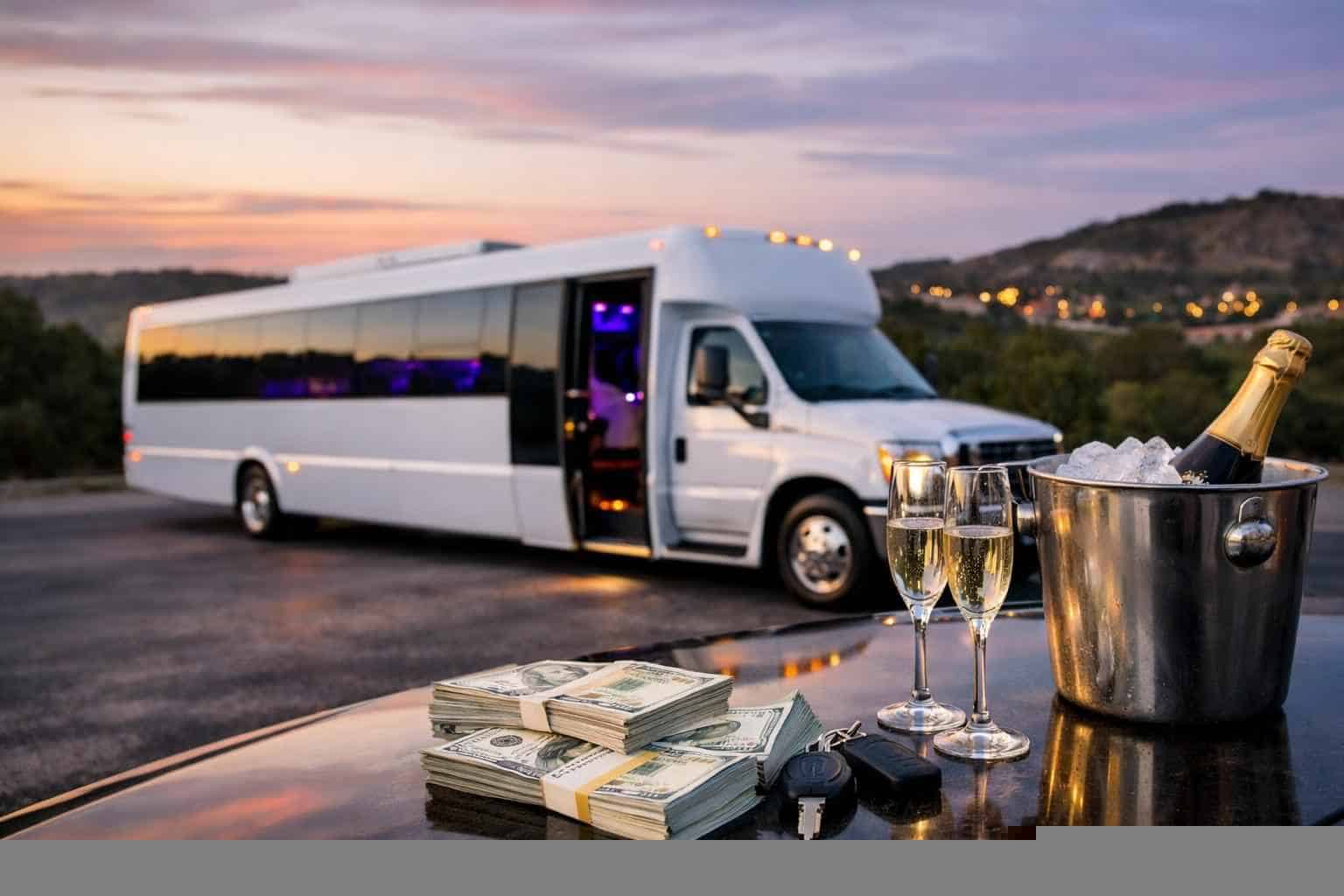 White Party Bus Rental Prices in Helotes TX