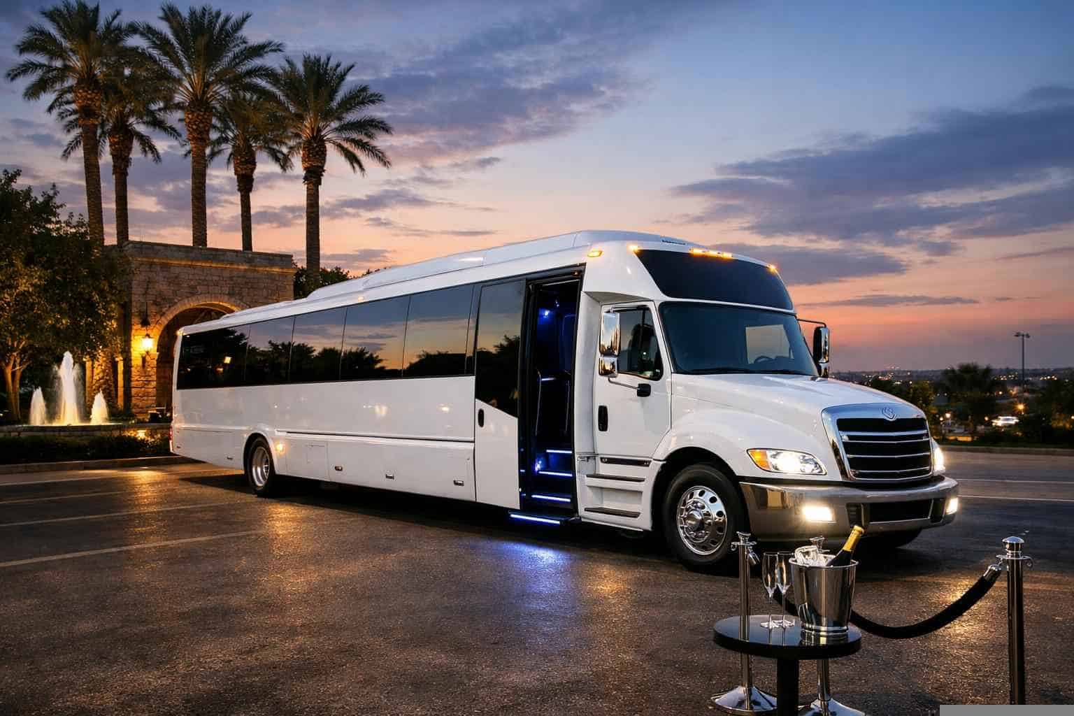 White Party Bus Rental Services in Leon Valley Texas