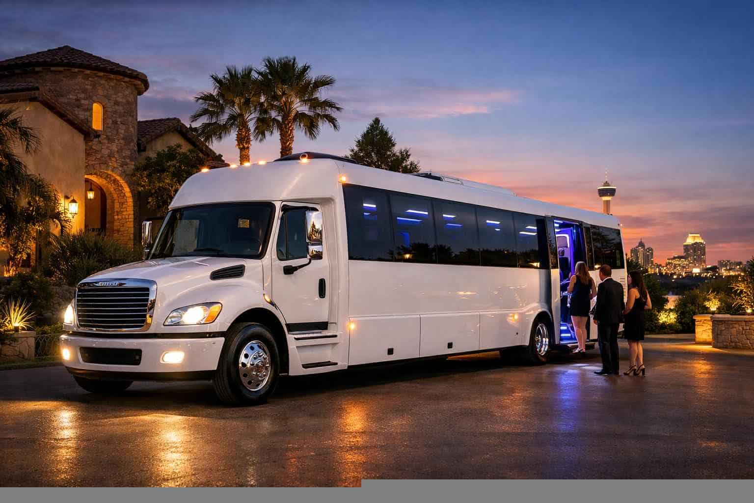 White Party Bus Rental Services in Schertz Texas