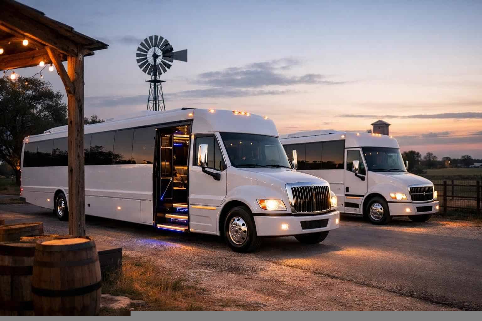 White Party Buses in Pleasanton Texas
